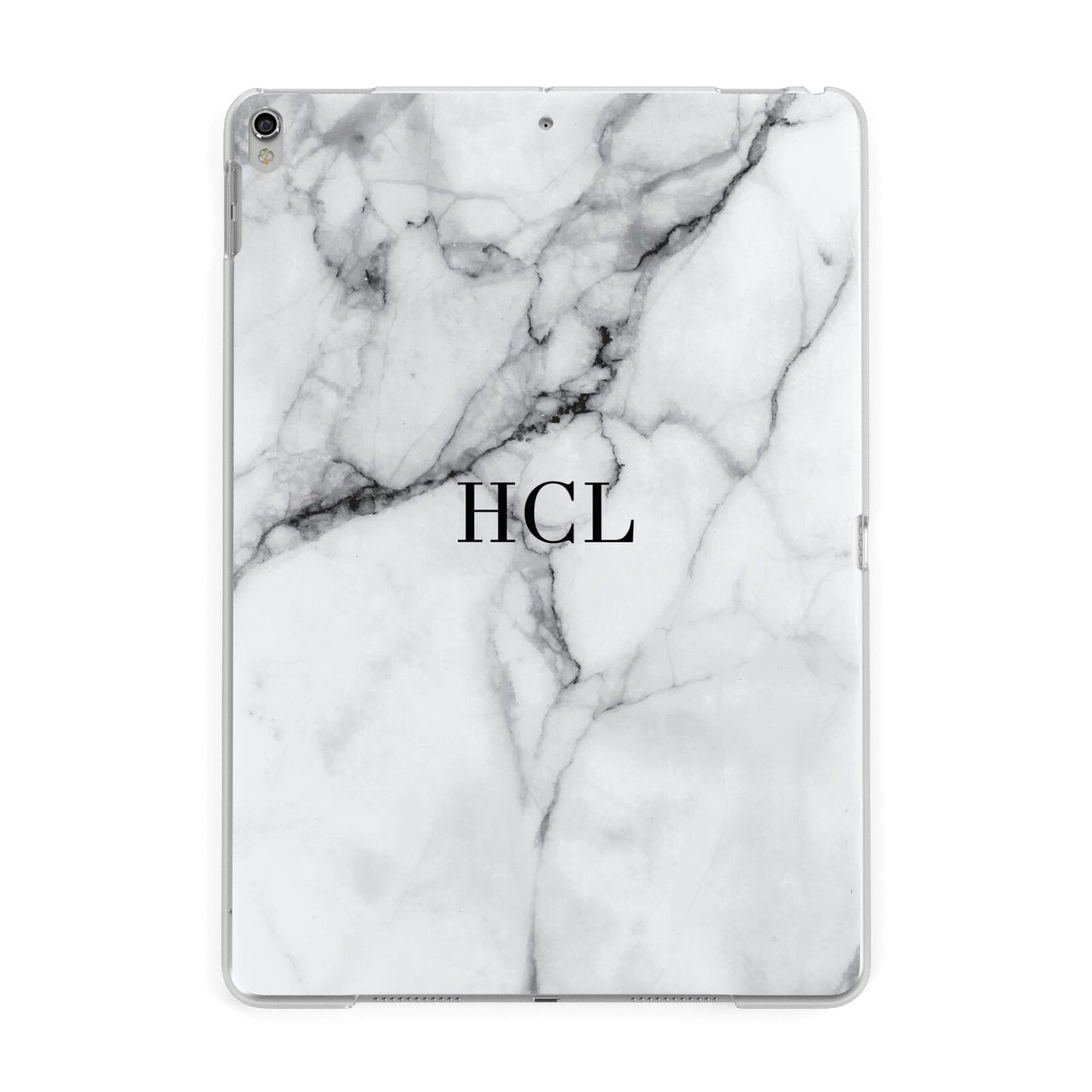 Personalised Small Marble Initials Custom Apple iPad Silver Case