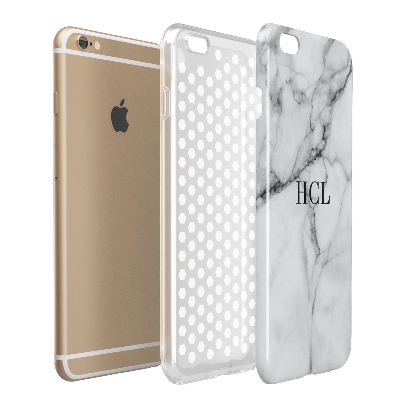 Personalised Small Marble Initials Custom Apple iPhone 6 Plus 3D Tough Case Expand Detail Image