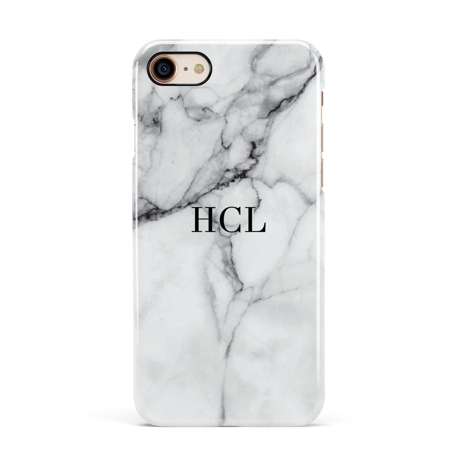 Personalised Small Marble Initials Custom Apple iPhone 7 8 3D Snap Case