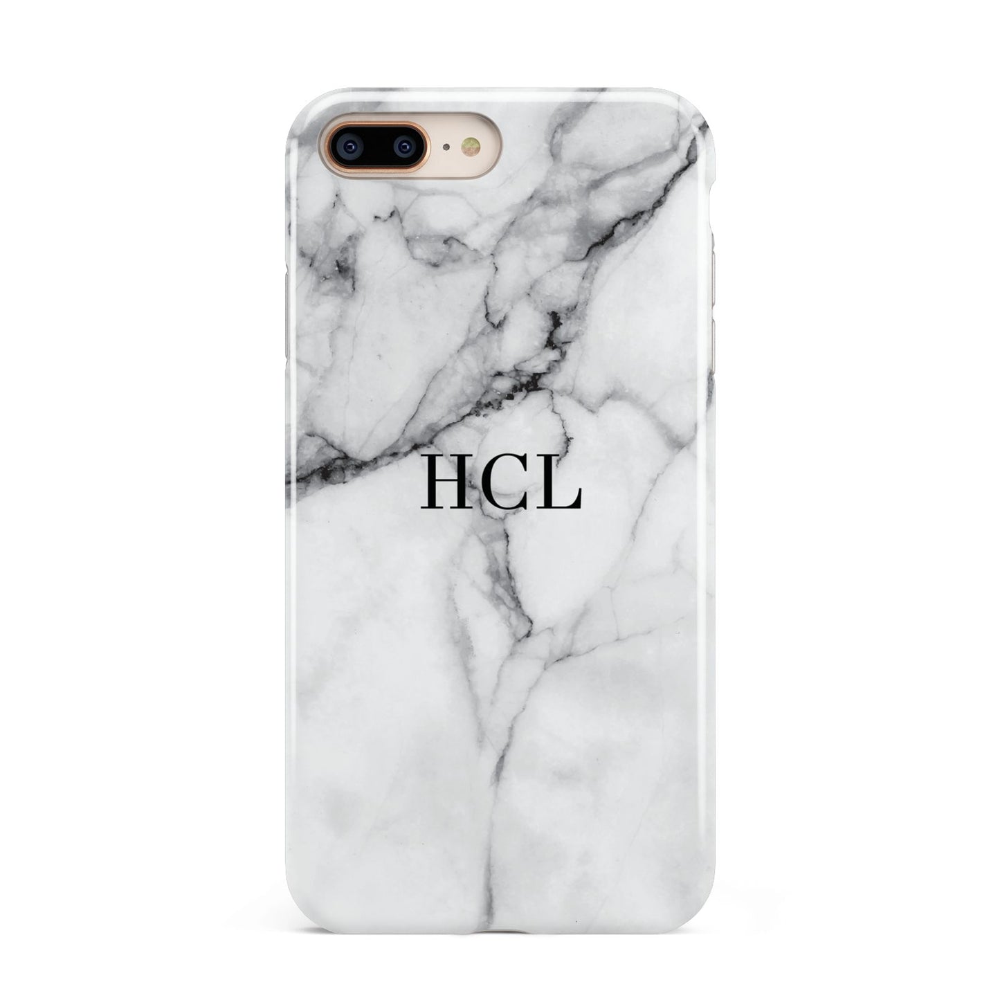 Personalised Small Marble Initials Custom Apple iPhone 7 8 Plus 3D Tough Case