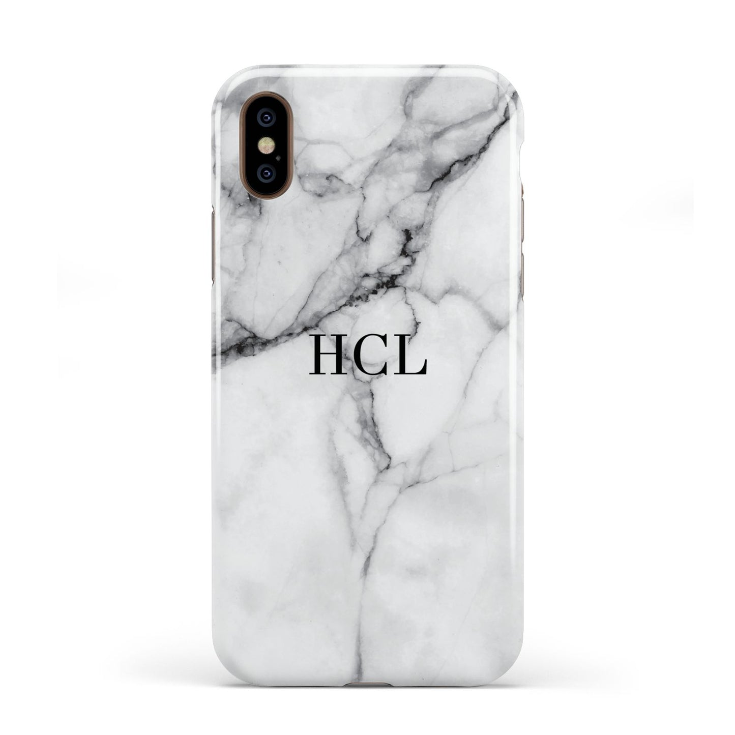 Personalised Small Marble Initials Custom Apple iPhone XS 3D Tough