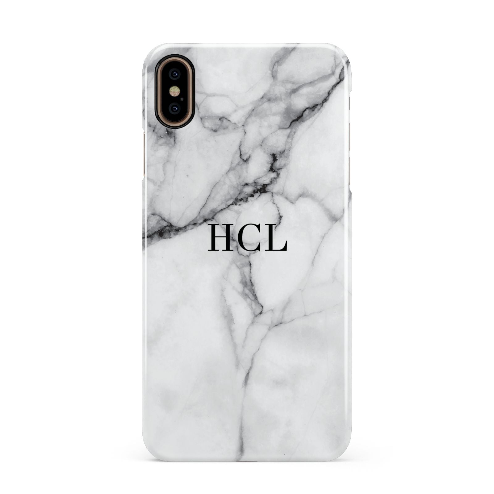 Personalised Small Marble Initials Custom Apple iPhone Xs Max 3D Snap Case