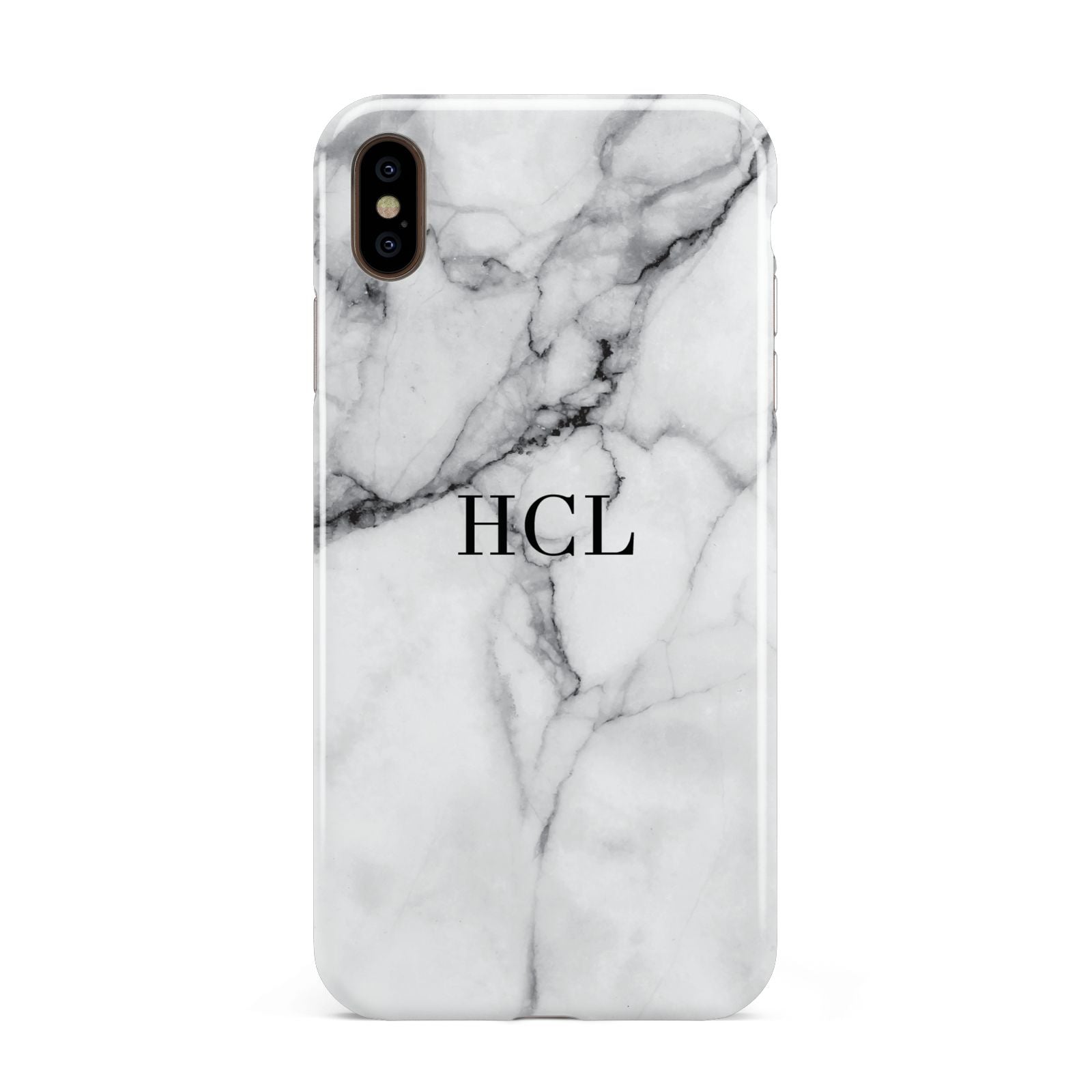 Personalised Small Marble Initials Custom Apple iPhone Xs Max 3D Tough Case