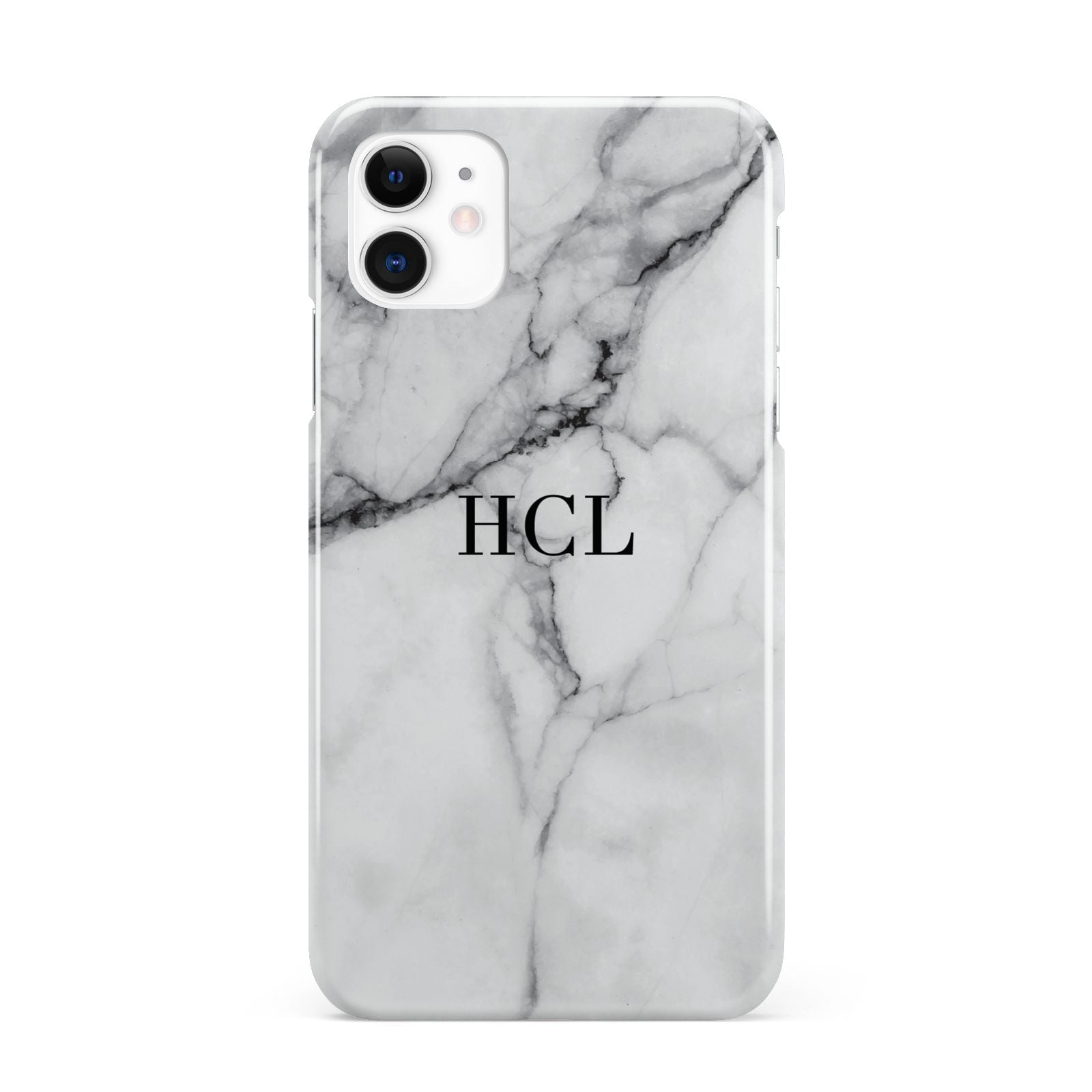 Personalised Small Marble Initials Custom iPhone 11 3D Snap Case