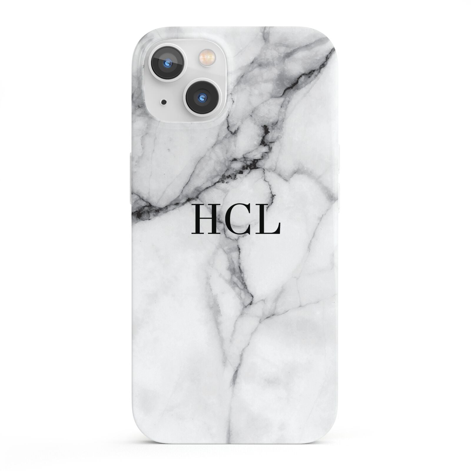 Personalised Small Marble Initials Custom iPhone 13 Full Wrap 3D Snap Case