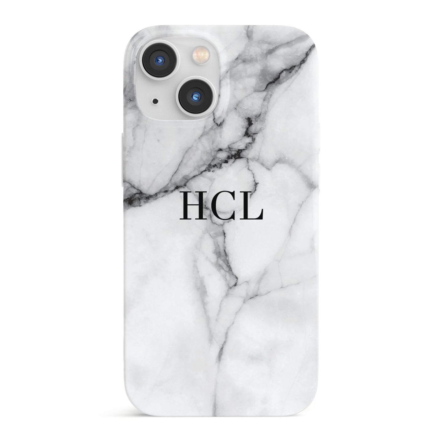 Personalised Small Marble Initials Custom iPhone 13 Mini Full Wrap 3D Snap Case