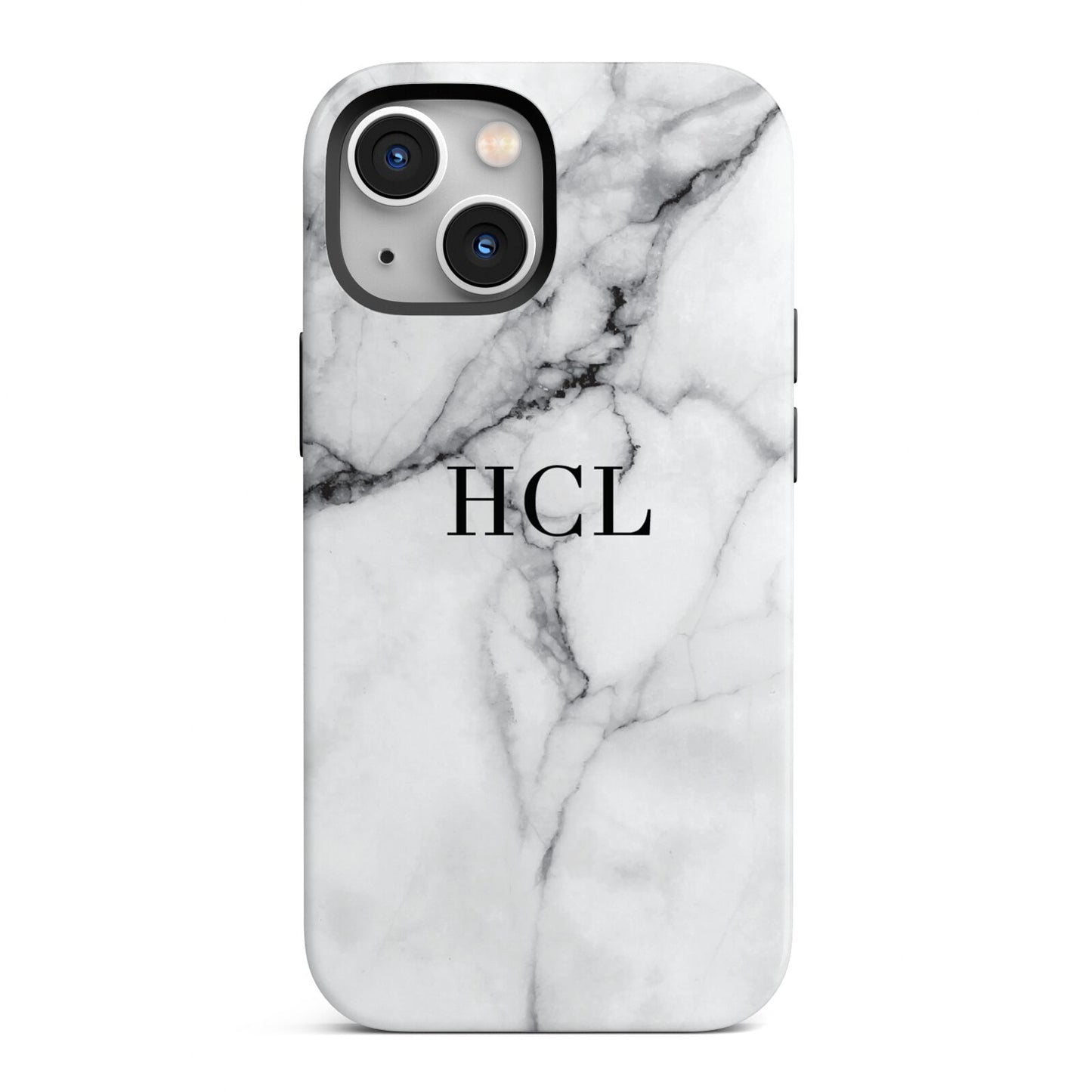 Personalised Small Marble Initials Custom iPhone 13 Mini Full Wrap 3D Tough Case