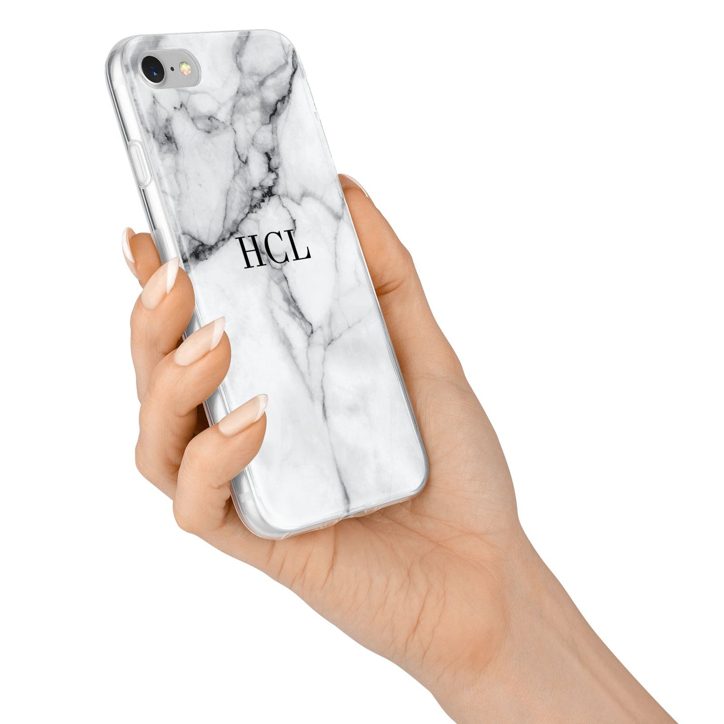 Personalised Small Marble Initials Custom iPhone 7 Bumper Case on Silver iPhone Alternative Image