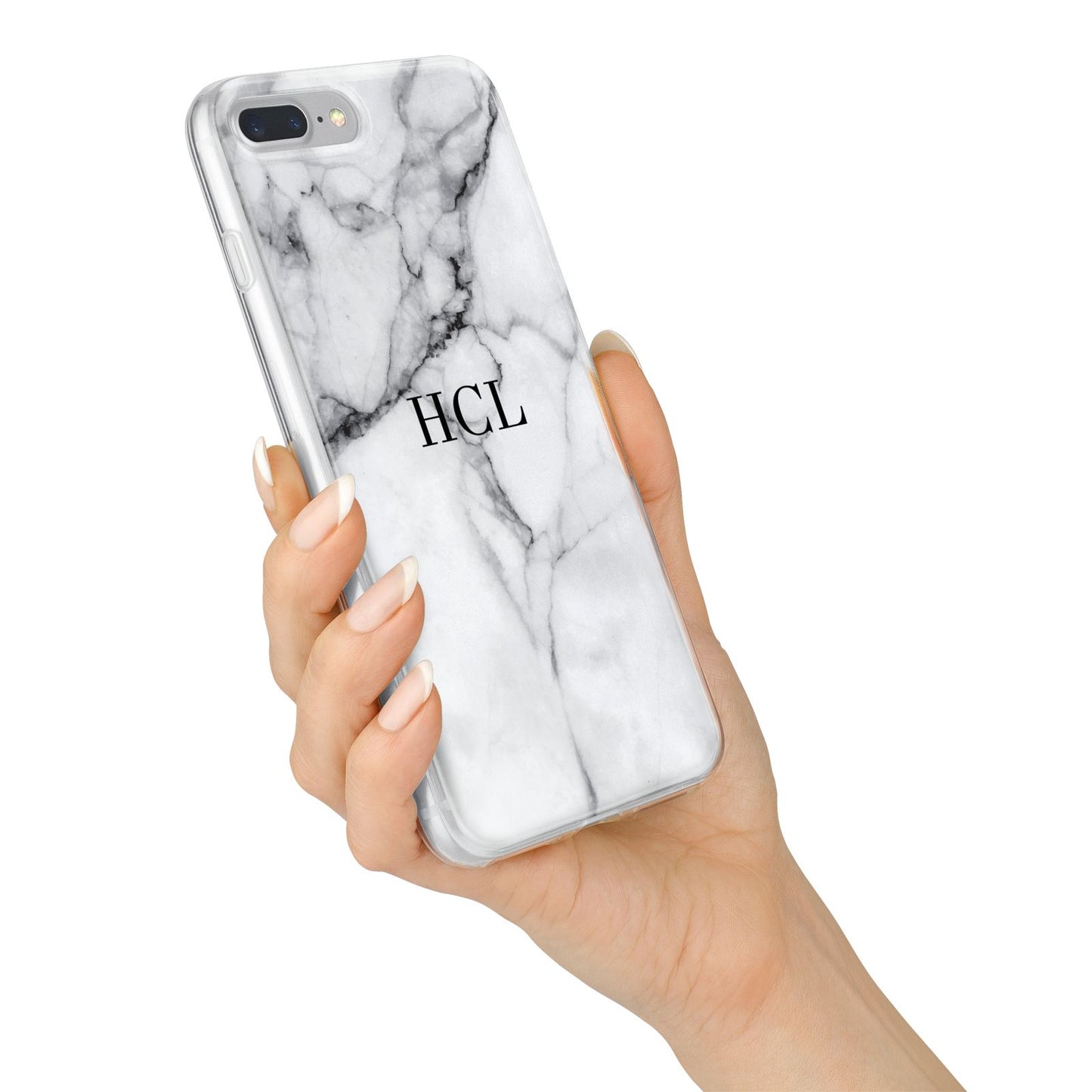 Personalised Small Marble Initials Custom iPhone 7 Plus Bumper Case on Silver iPhone Alternative Image