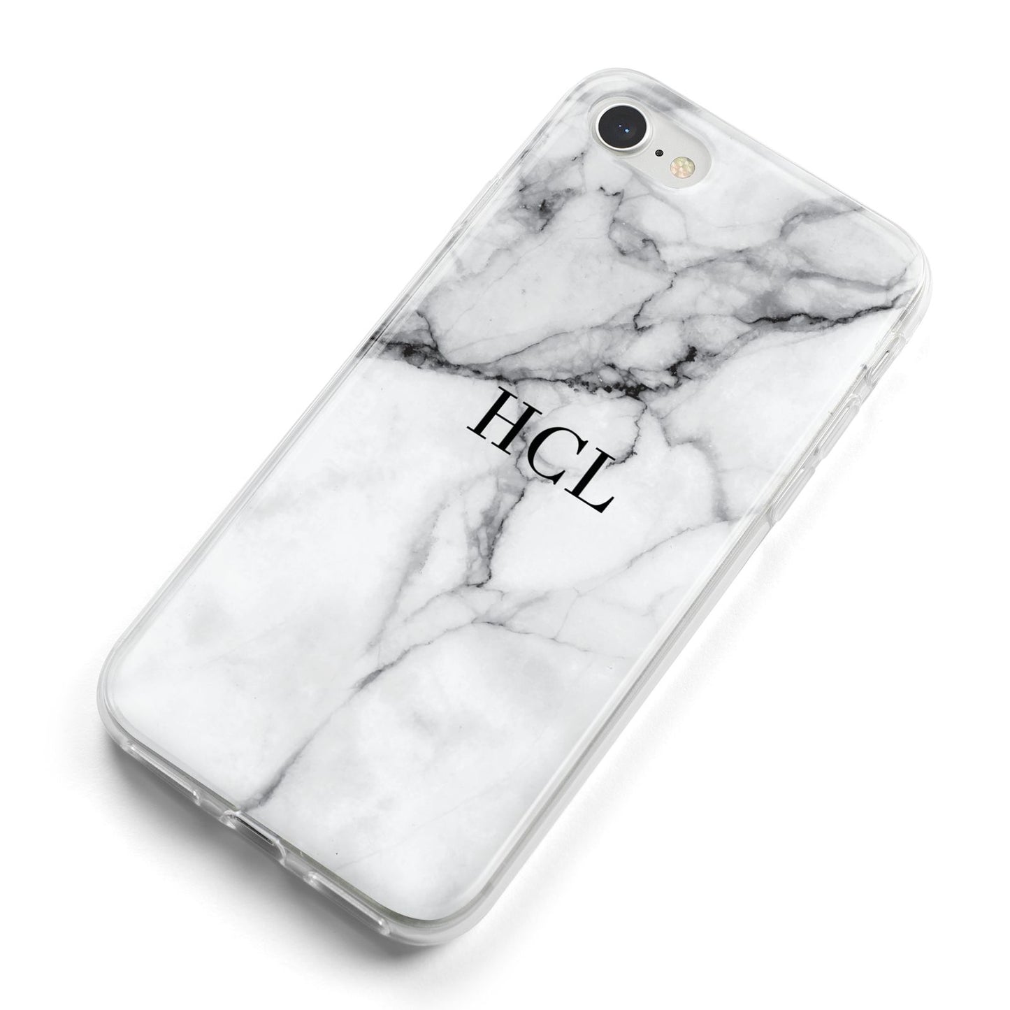 Personalised Small Marble Initials Custom iPhone 8 Bumper Case on Silver iPhone Alternative Image