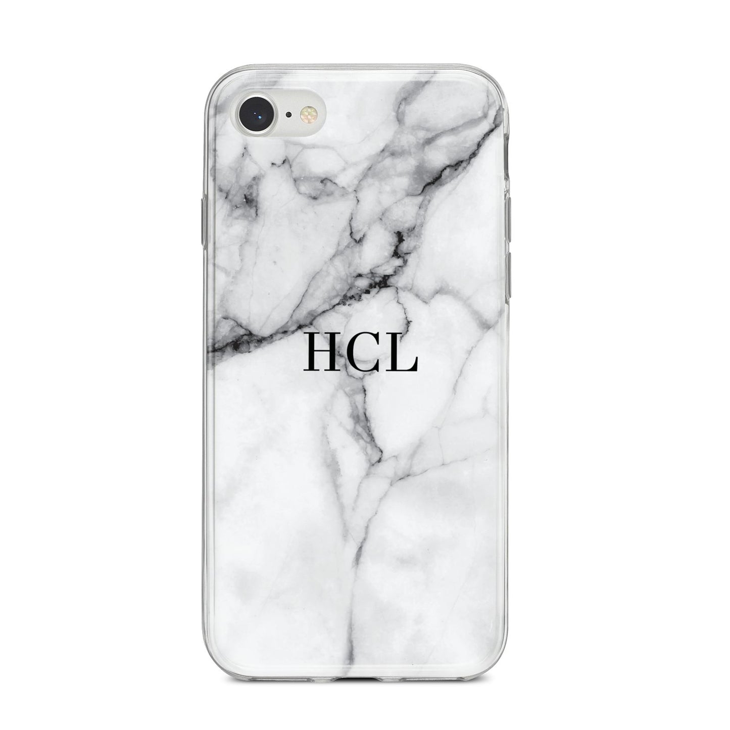 Personalised Small Marble Initials Custom iPhone 8 Bumper Case on Silver iPhone