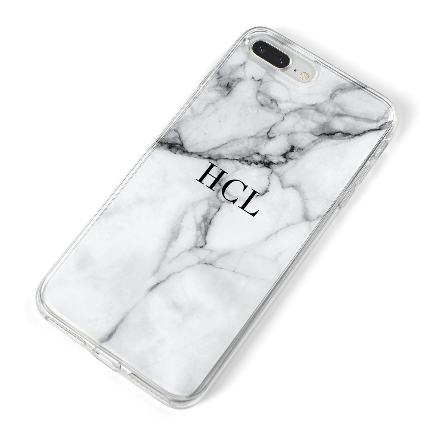 Personalised Small Marble Initials Custom iPhone 8 Plus Bumper Case on Silver iPhone Alternative Image