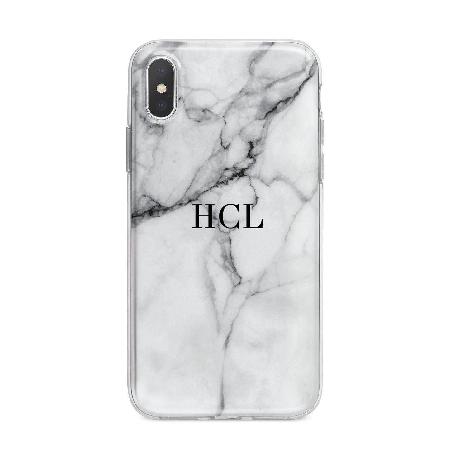 Personalised Small Marble Initials Custom iPhone X Bumper Case on Silver iPhone Alternative Image 1