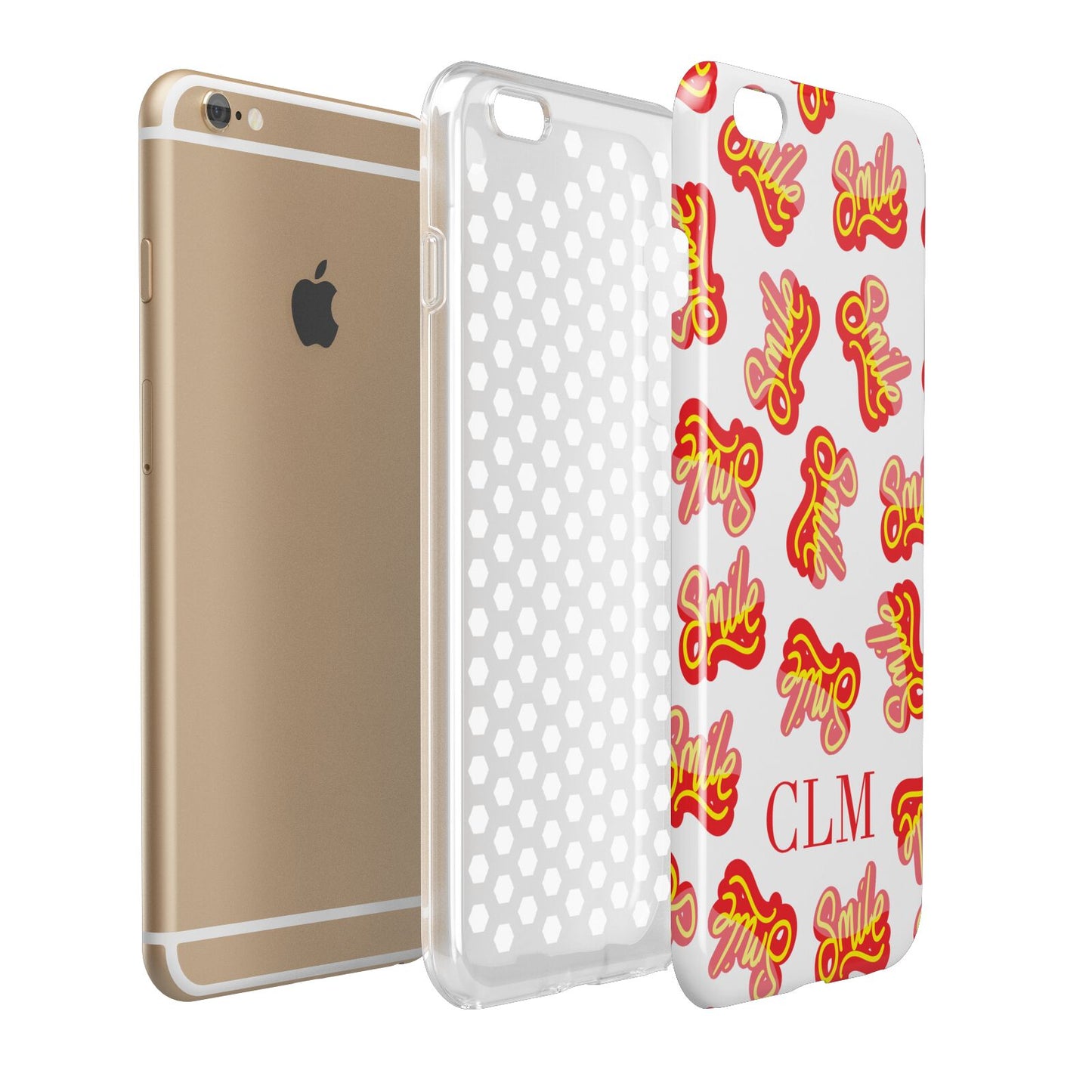 Personalised Smile Initials Clear Apple iPhone 6 Plus 3D Tough Case Expand Detail Image