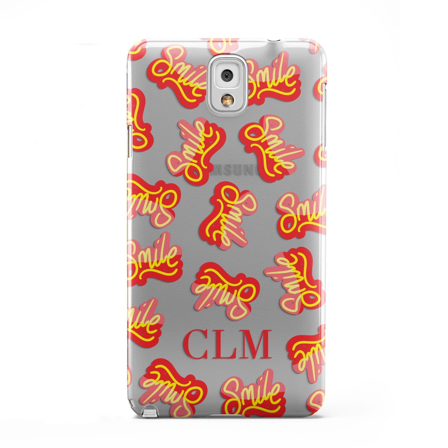 Personalised Smile Initials Clear Samsung Galaxy Note 3 Case