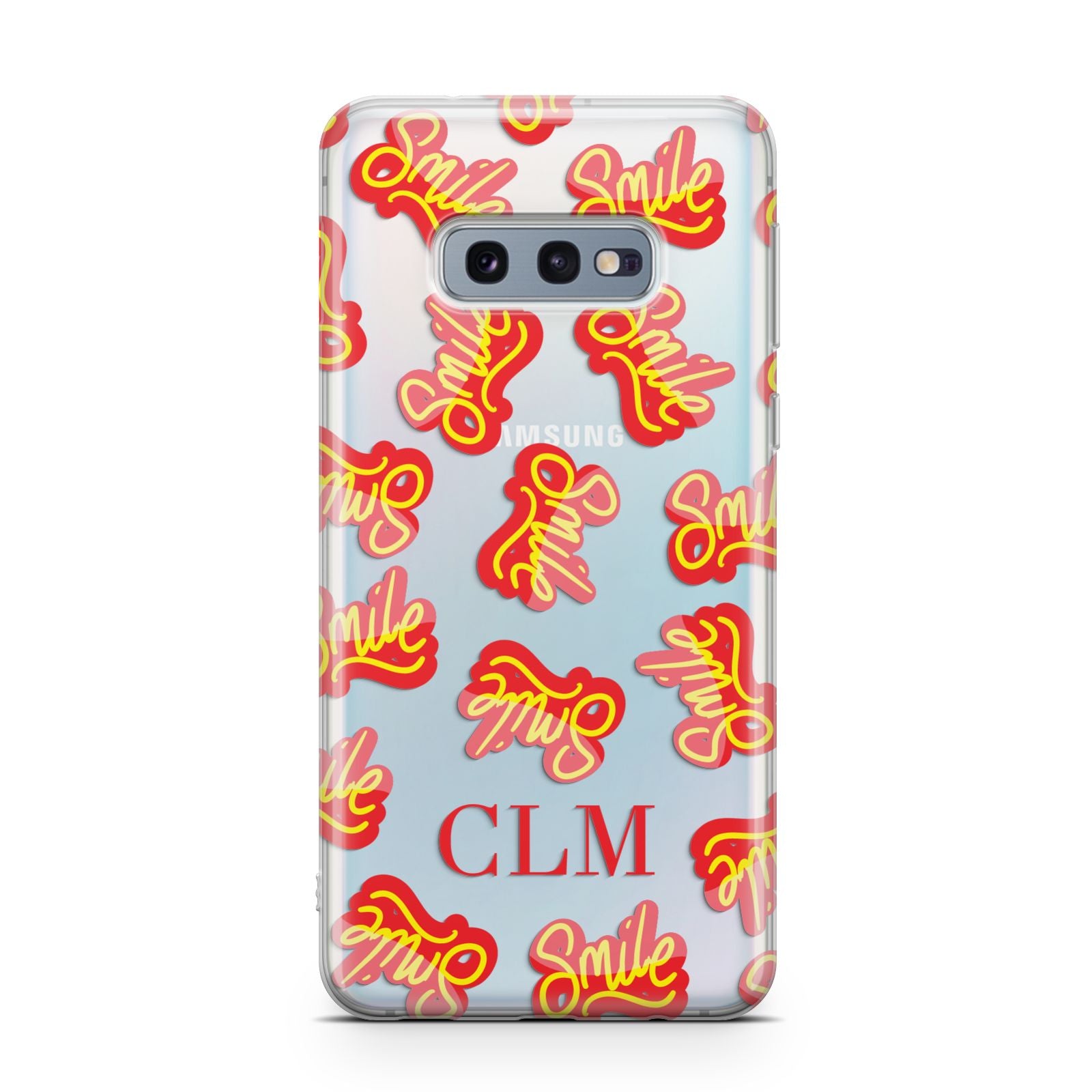 Personalised Smile Initials Clear Samsung Galaxy S10E Case