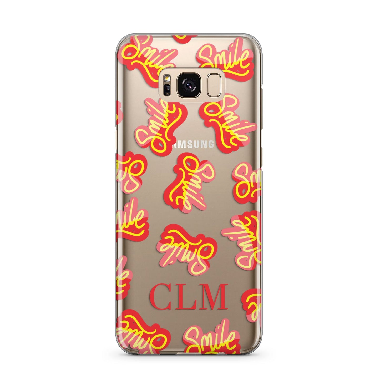 Personalised Smile Initials Clear Samsung Galaxy S8 Plus Case