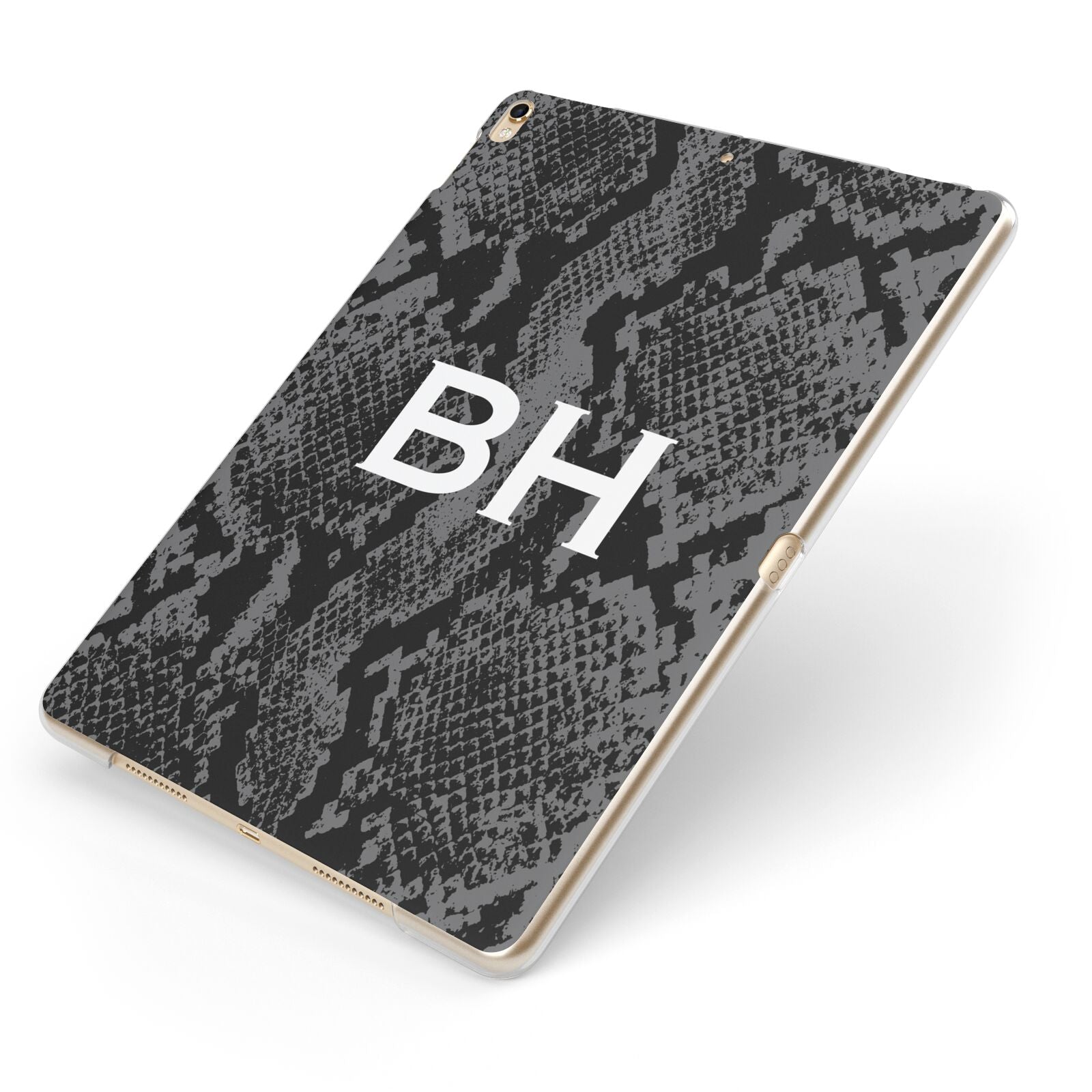 Personalised Snakeskin Apple iPad Case on Gold iPad Side View