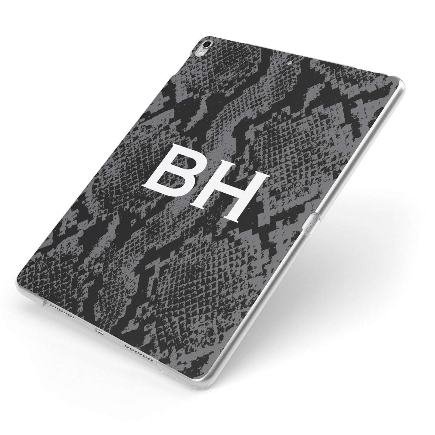 Personalised Snakeskin Apple iPad Case on Silver iPad Side View