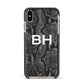 Personalised Snakeskin Apple iPhone Xs Max Impact Case Black Edge on Gold Phone