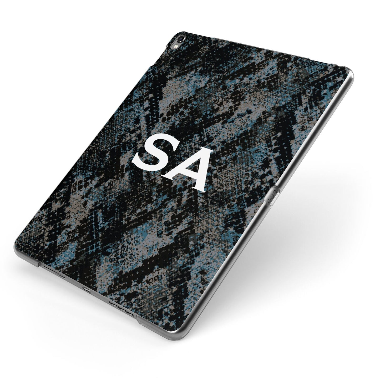 Personalised Snakeskin Effect Apple iPad Case on Grey iPad Side View