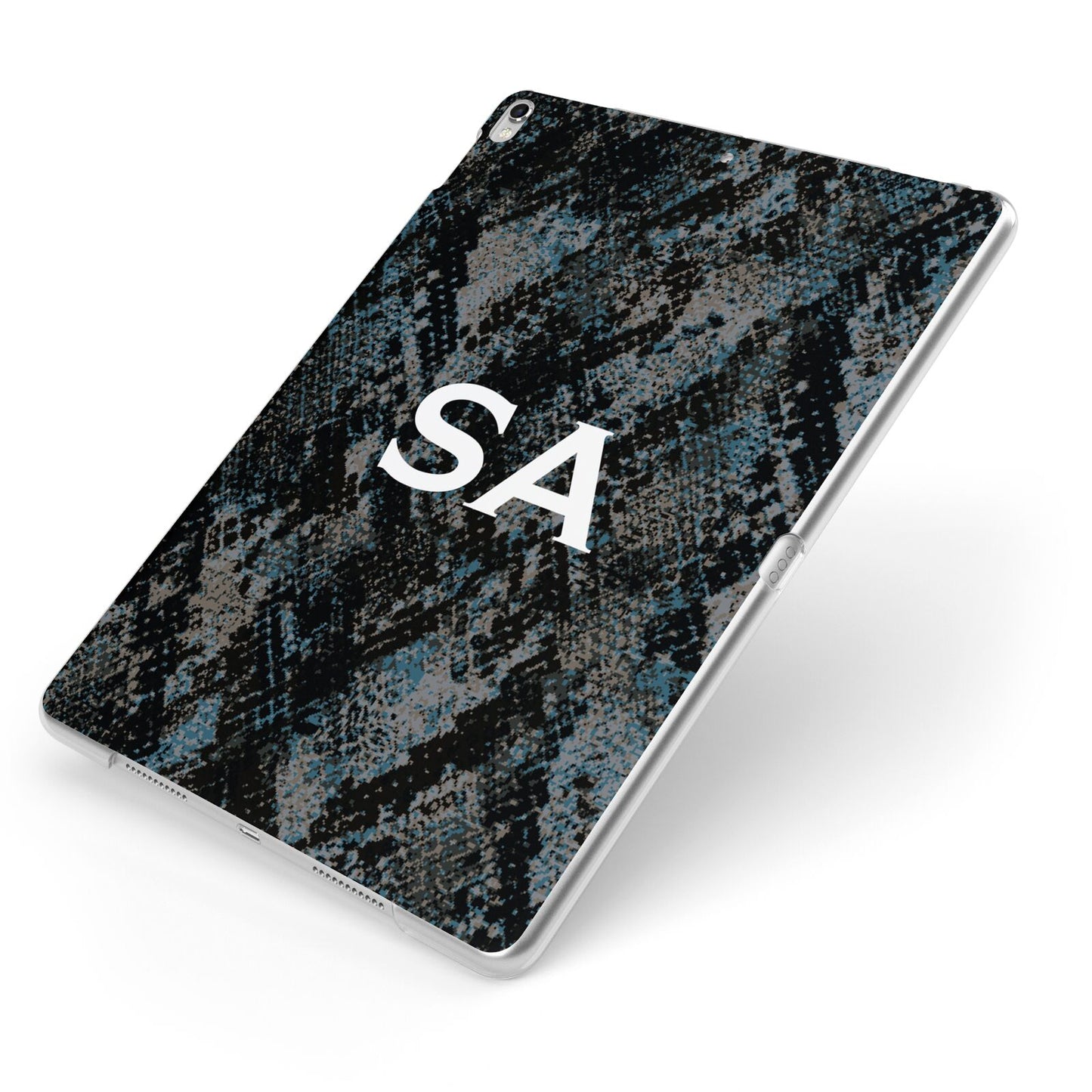 Personalised Snakeskin Effect Apple iPad Case on Silver iPad Side View