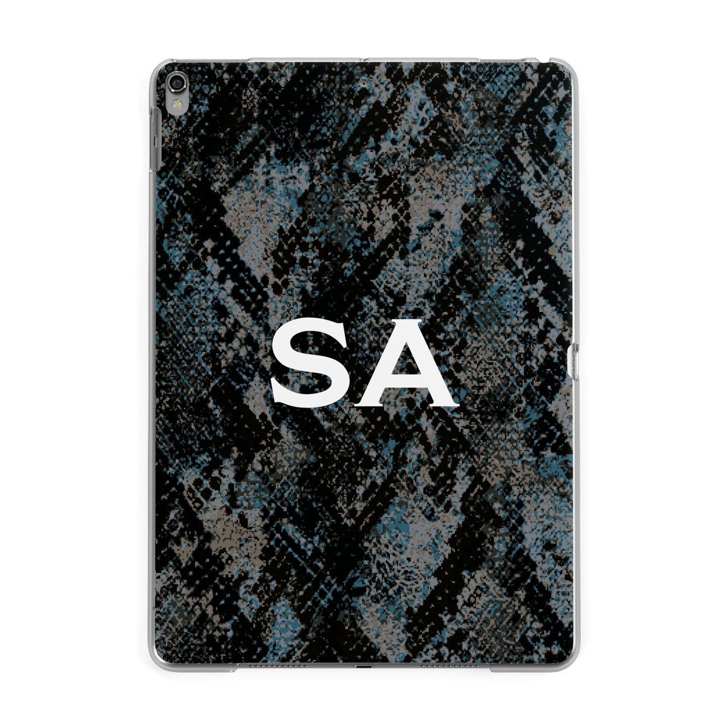 Personalised Snakeskin Effect Apple iPad Grey Case