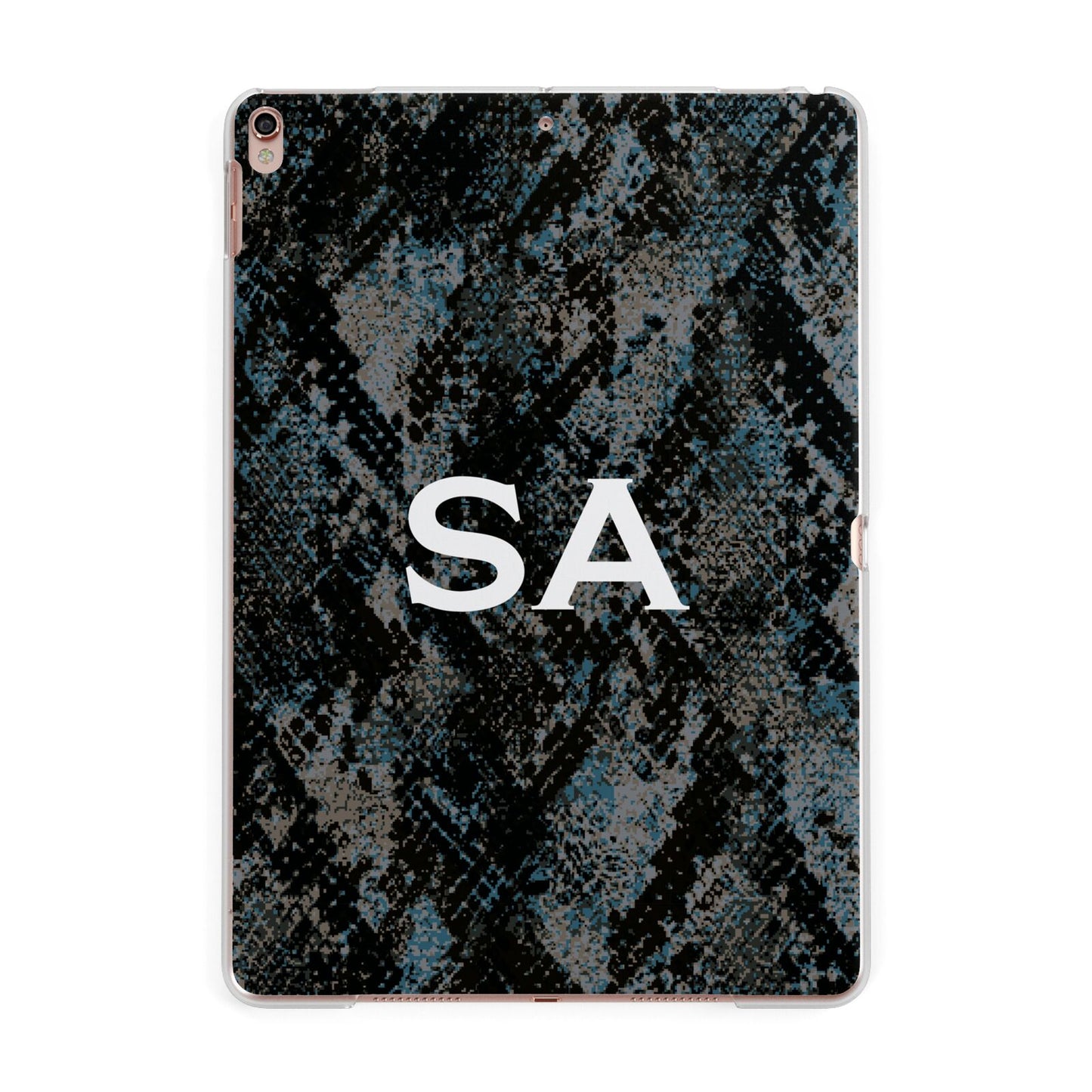 Personalised Snakeskin Effect Apple iPad Rose Gold Case