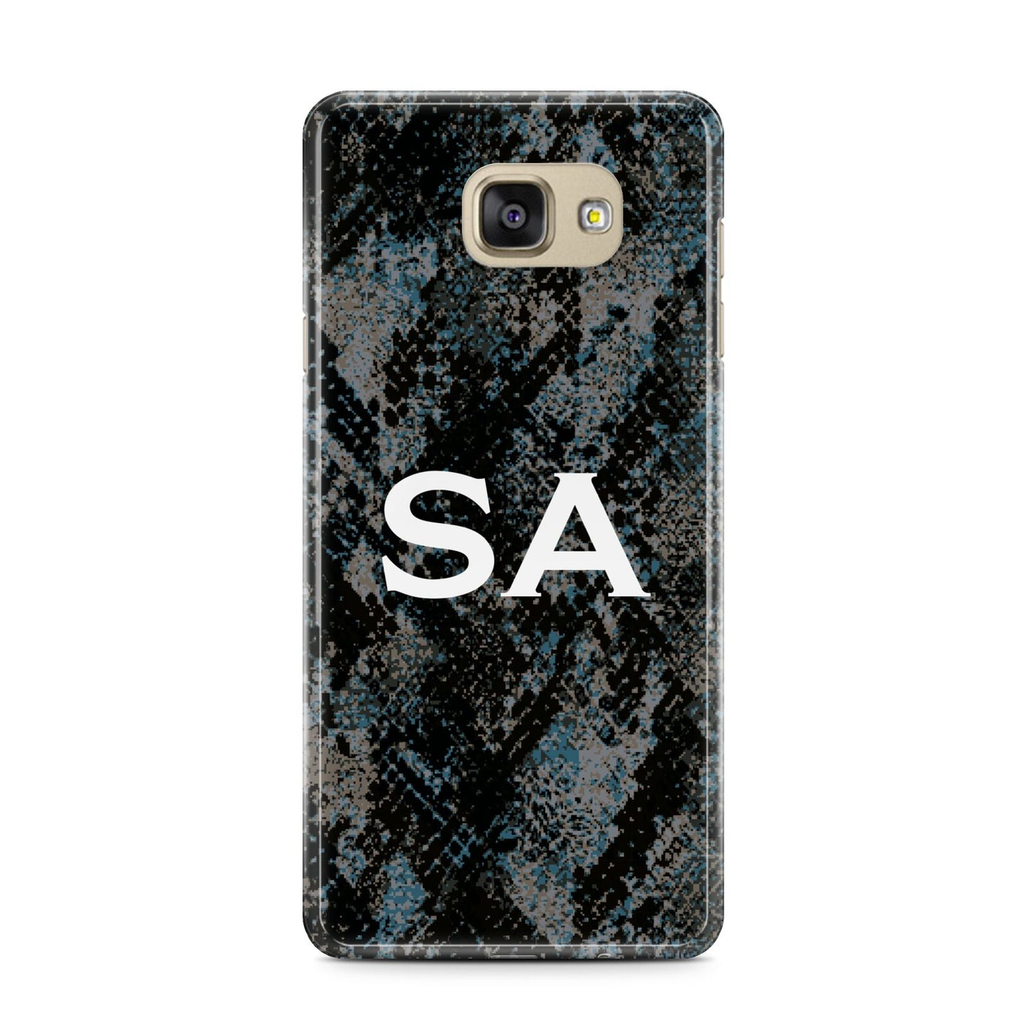 Personalised Snakeskin Effect Samsung Galaxy A7 2016 Case on gold phone