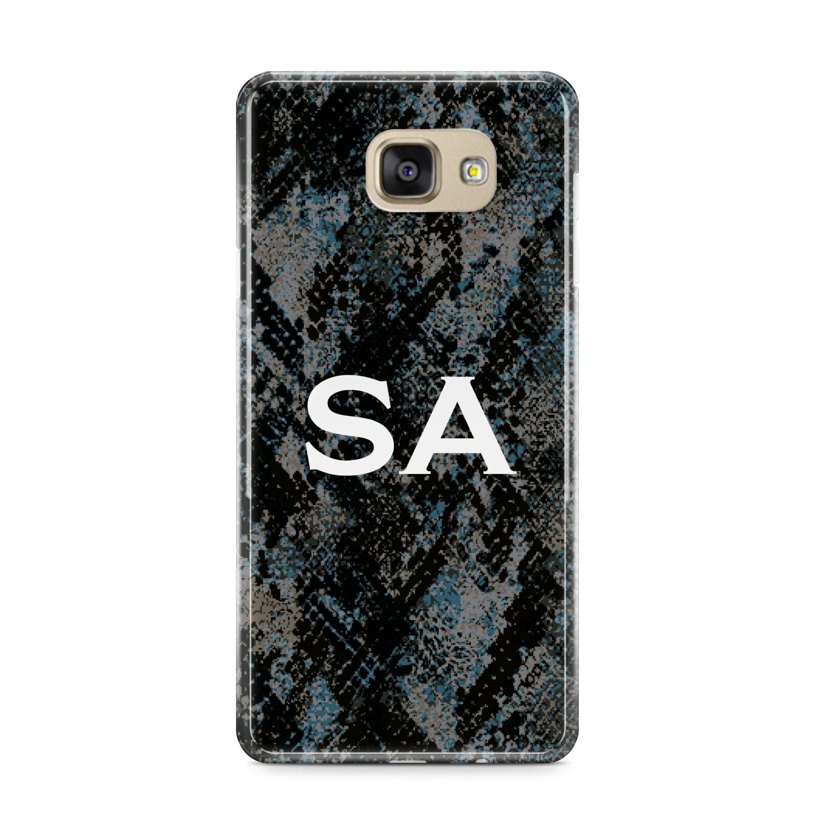 Personalised Snakeskin Effect Samsung Galaxy A9 2016 Case on gold phone