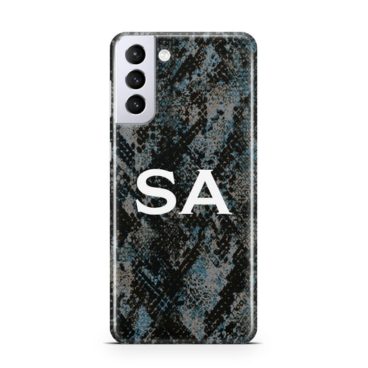 Personalised Snakeskin Effect Samsung S21 Plus Phone Case