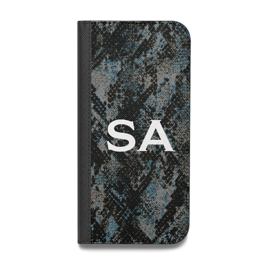 Personalised Snakeskin Effect Vegan Leather Flip iPhone Case