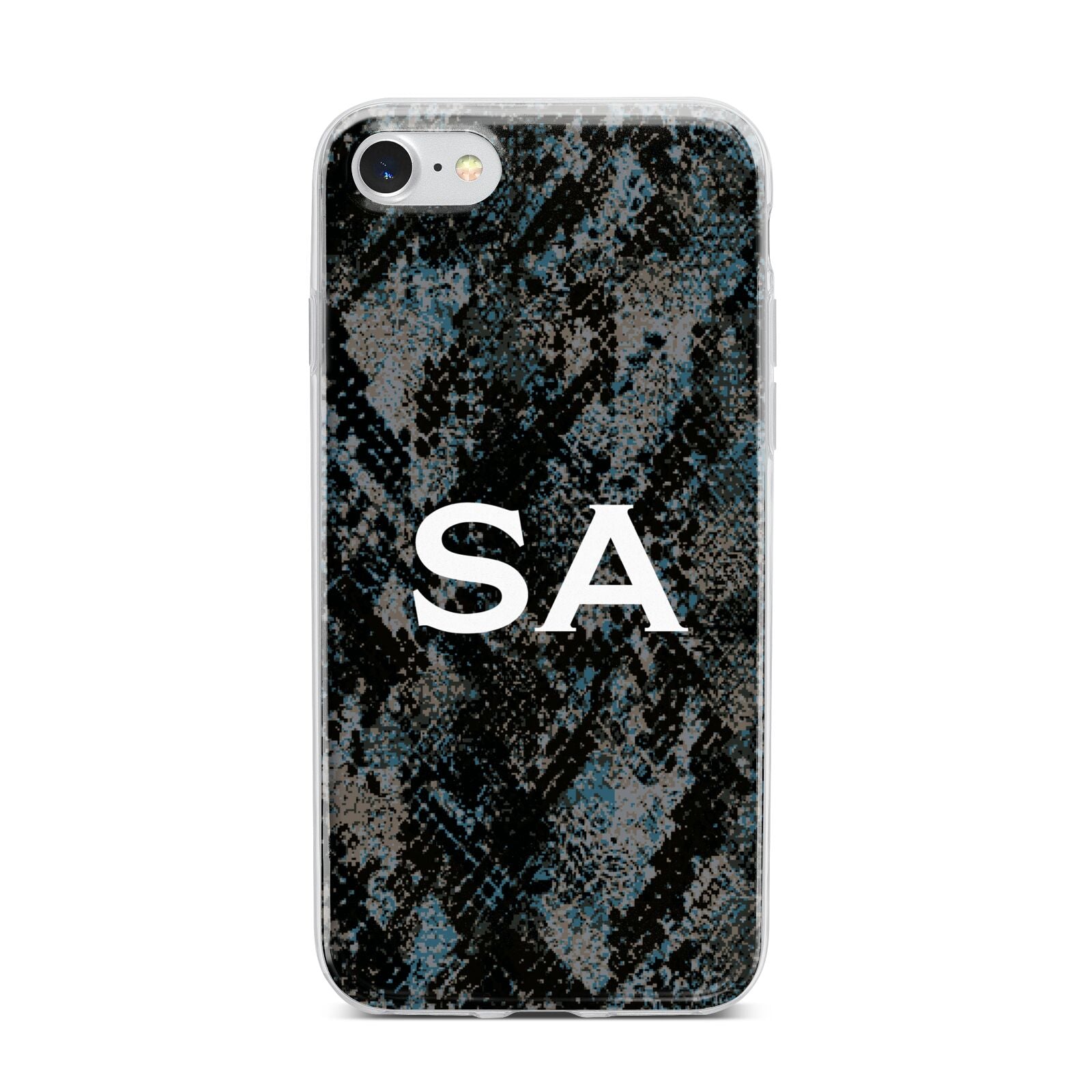 Personalised Snakeskin Effect iPhone 7 Bumper Case on Silver iPhone