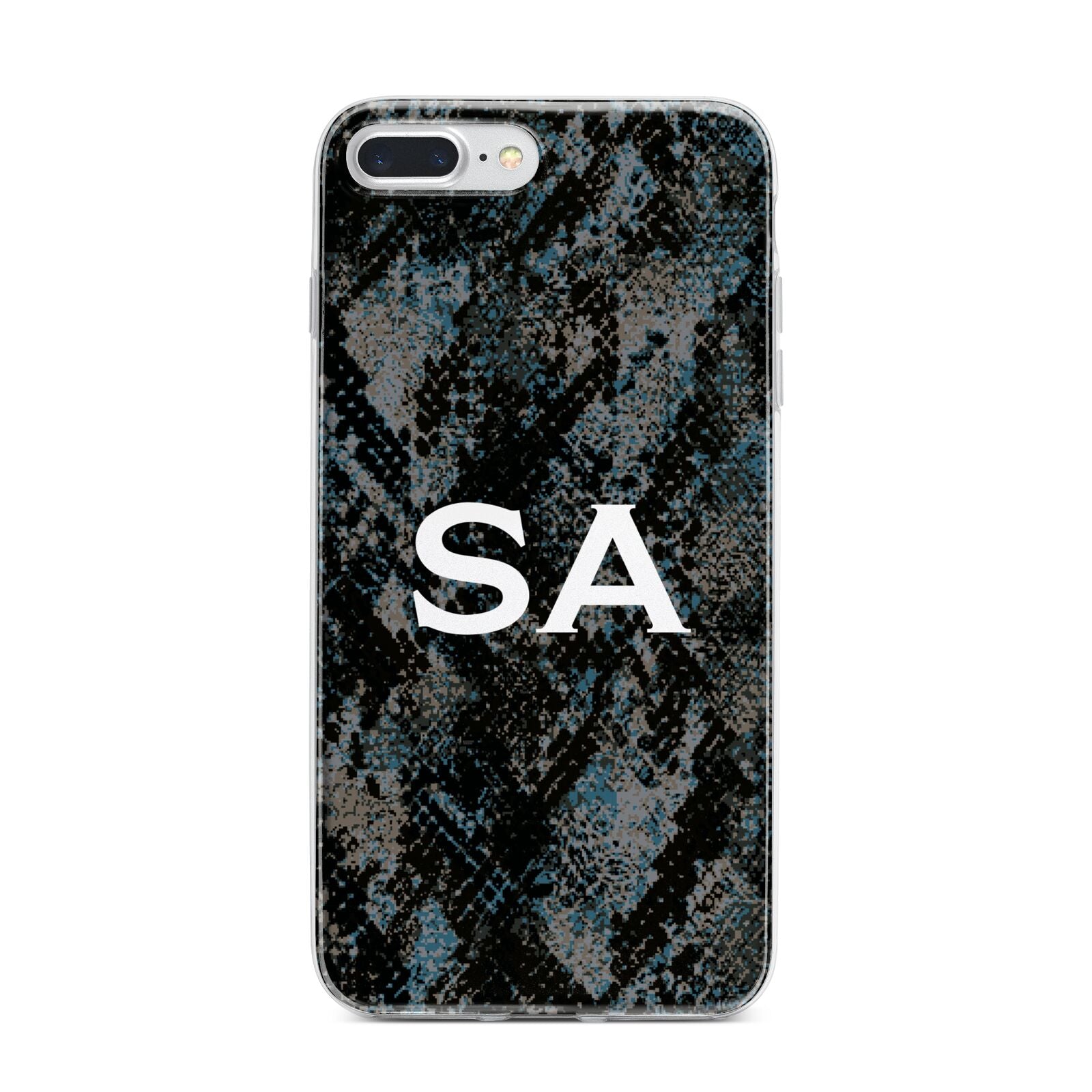 Personalised Snakeskin Effect iPhone 7 Plus Bumper Case on Silver iPhone