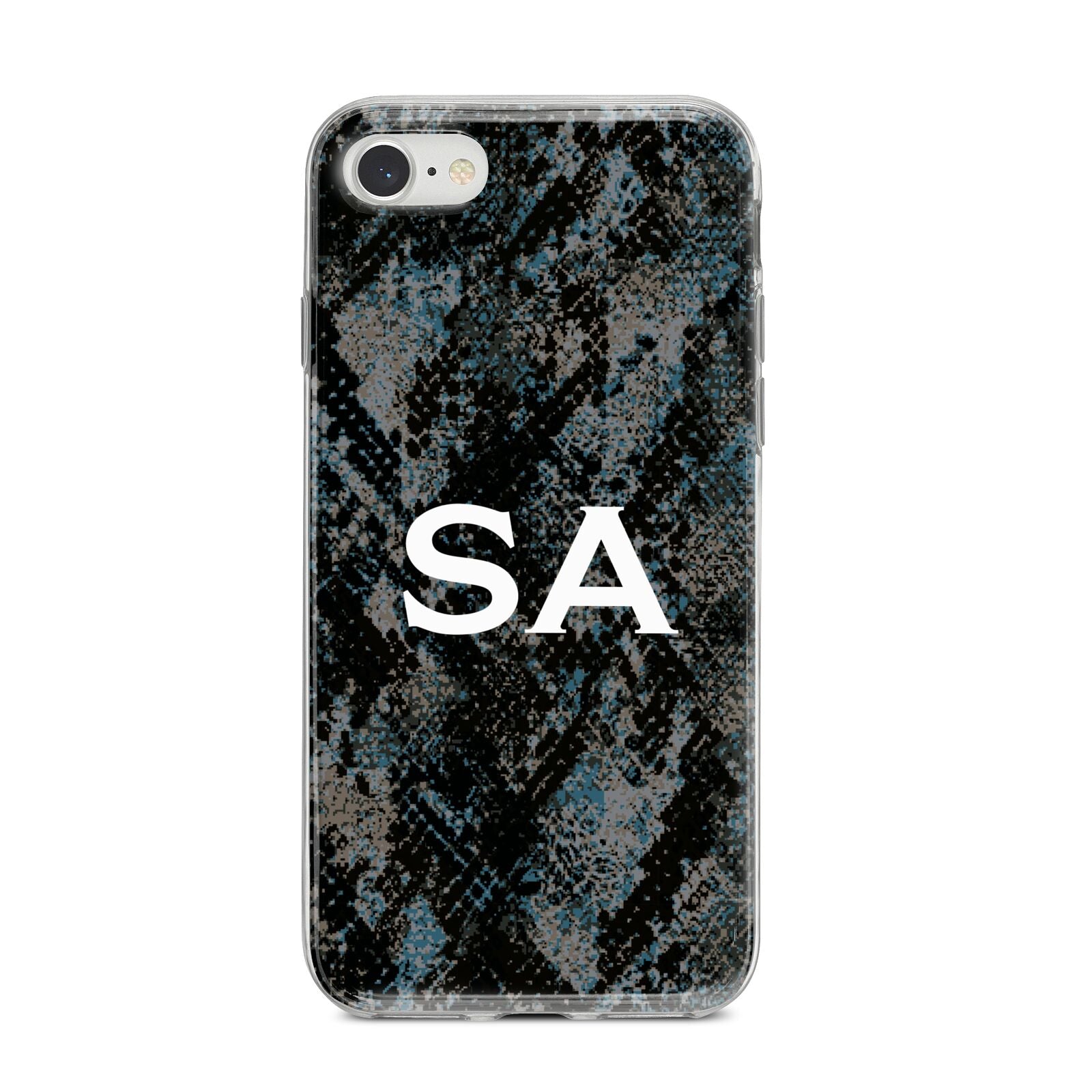 Personalised Snakeskin Effect iPhone 8 Bumper Case on Silver iPhone