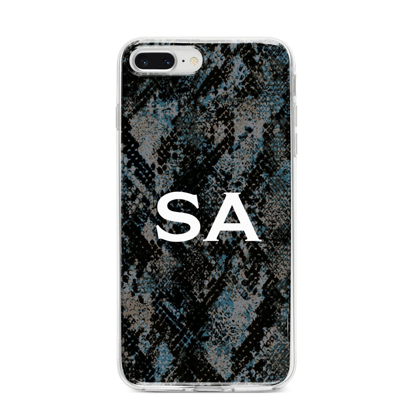 Personalised Snakeskin Effect iPhone 8 Plus Bumper Case on Silver iPhone