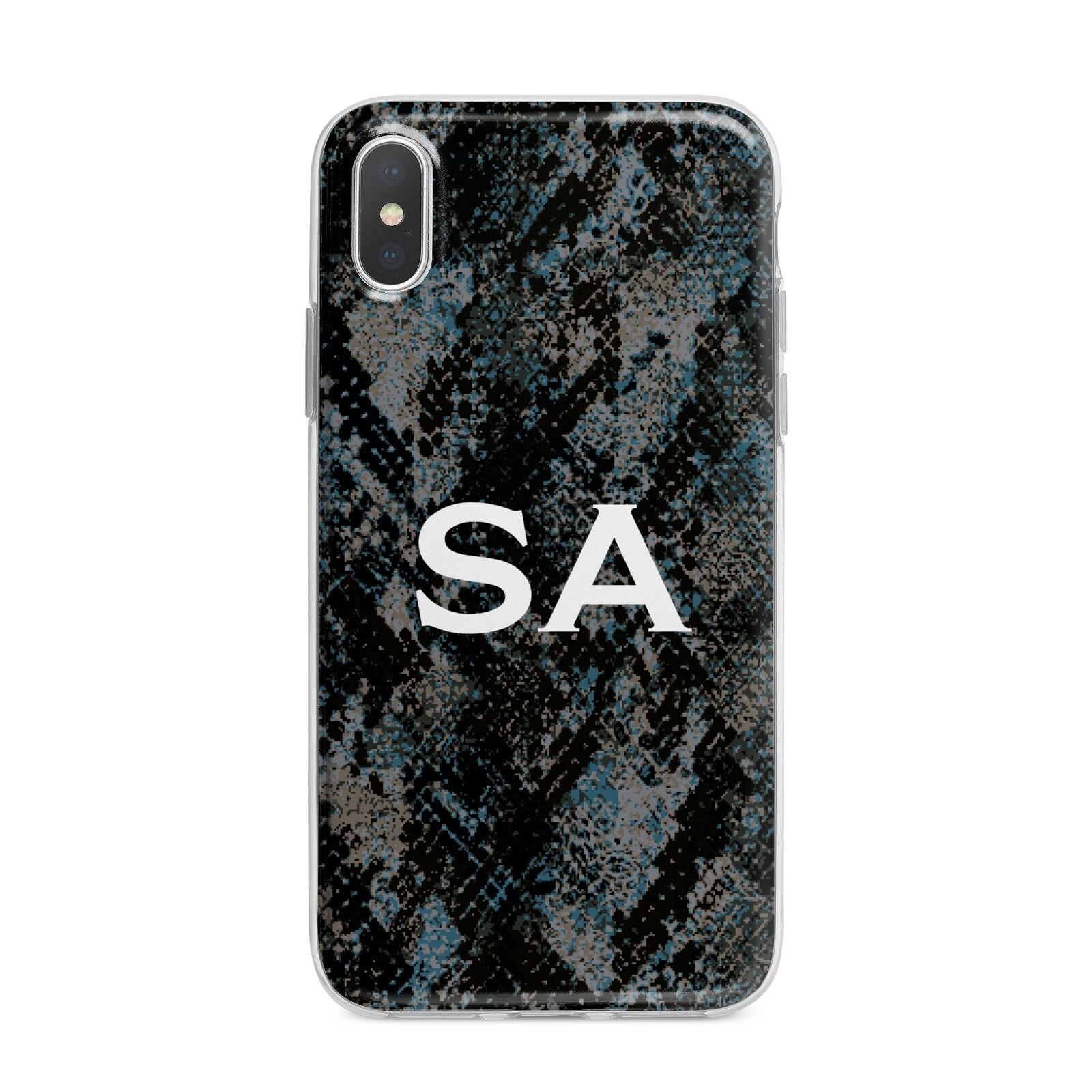 Personalised Snakeskin Effect iPhone X Bumper Case on Silver iPhone Alternative Image 1