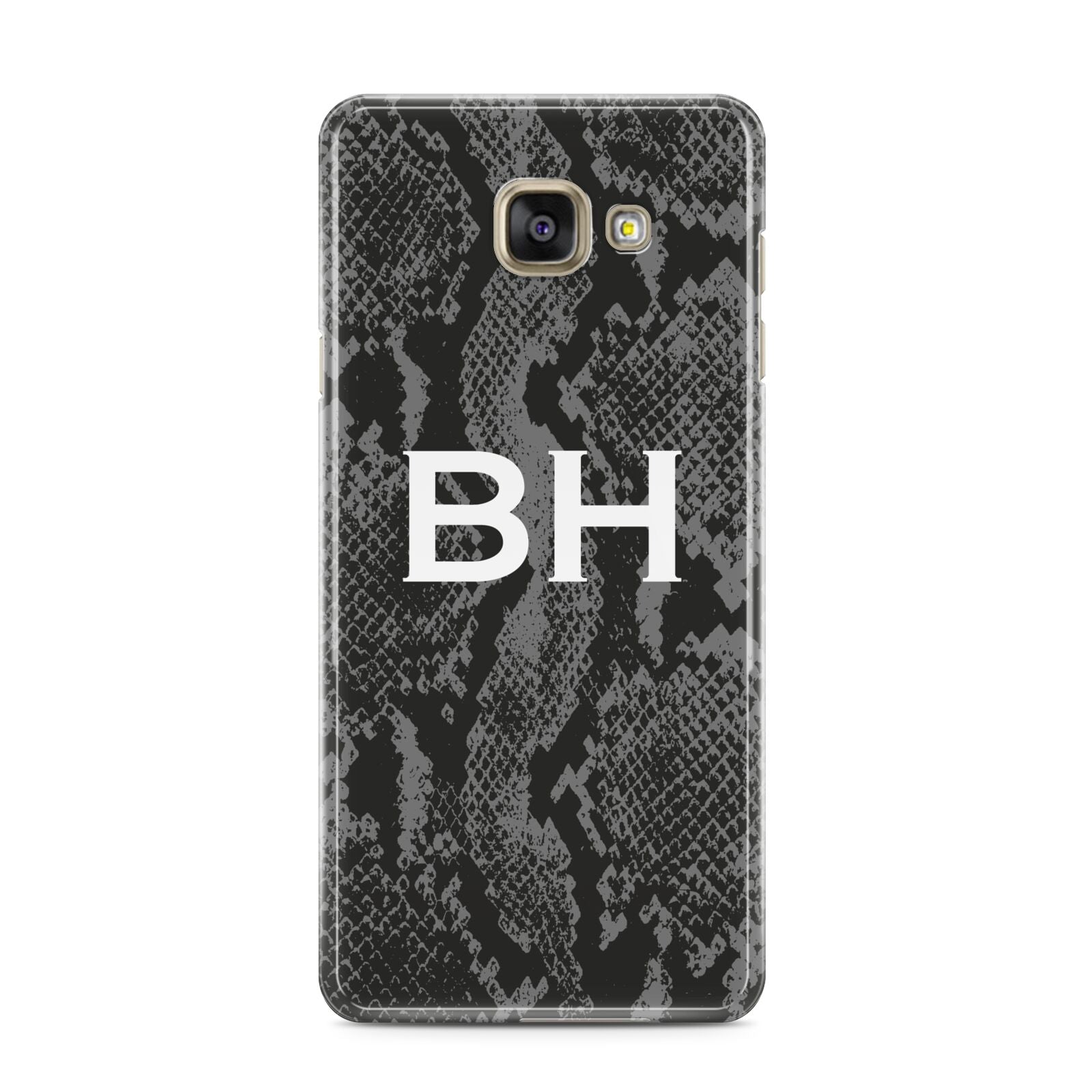 Personalised Snakeskin Samsung Galaxy A3 2016 Case on gold phone