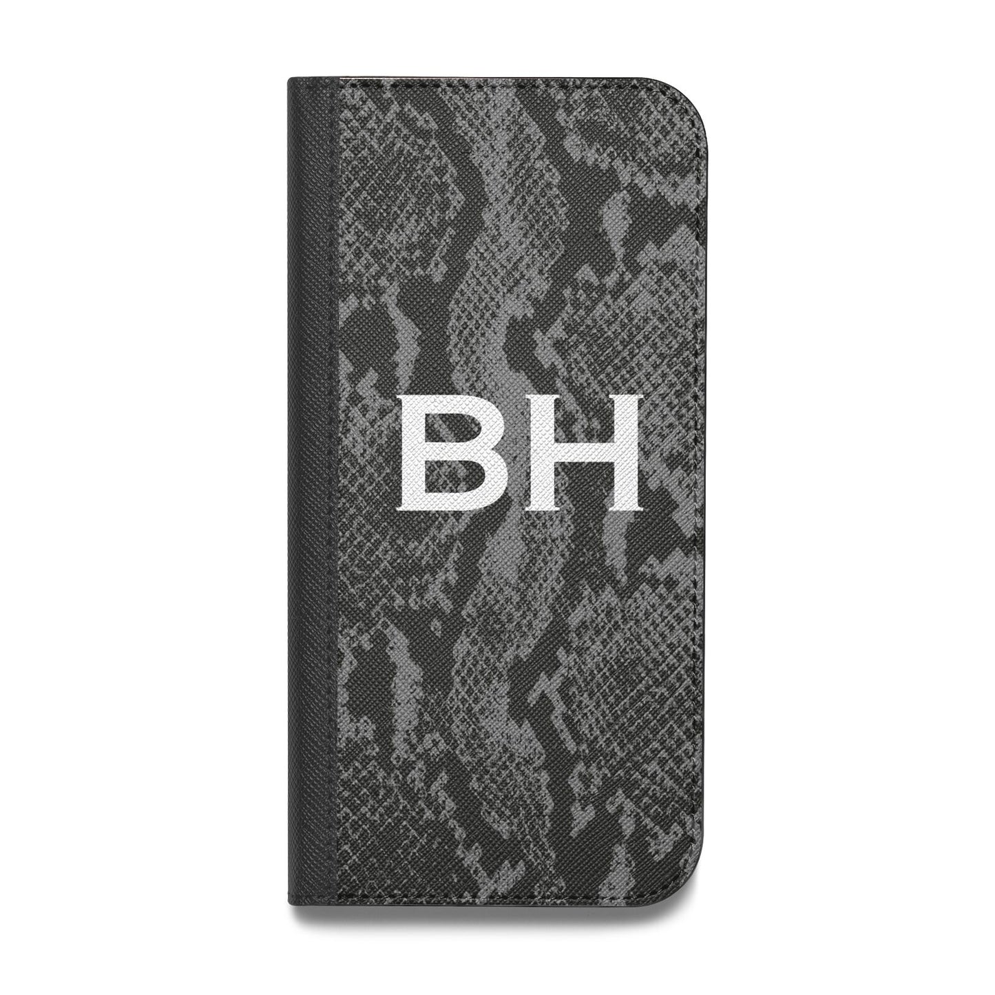 Personalised Snakeskin Vegan Leather Flip iPhone Case