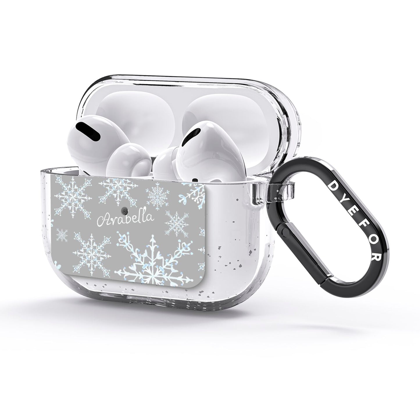 Personalised Snowflake AirPods Glitter Case 3rd Gen Side Image