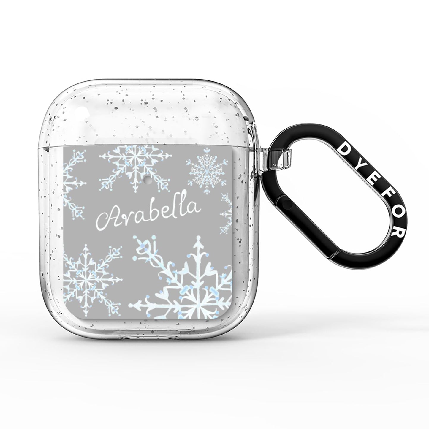 Personalised Snowflake AirPods Glitter Case