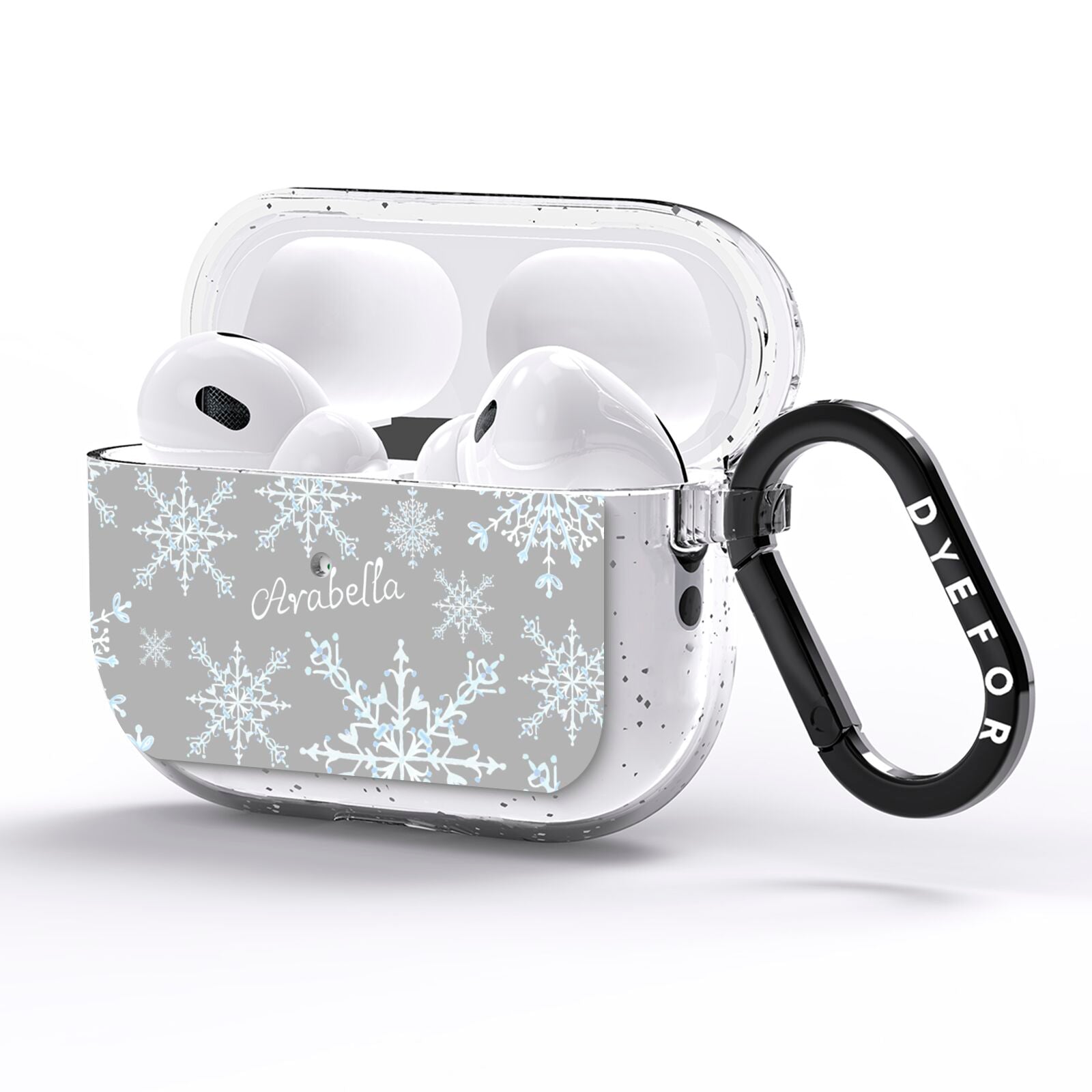 Personalised Snowflake AirPods Pro Glitter Case Side Image