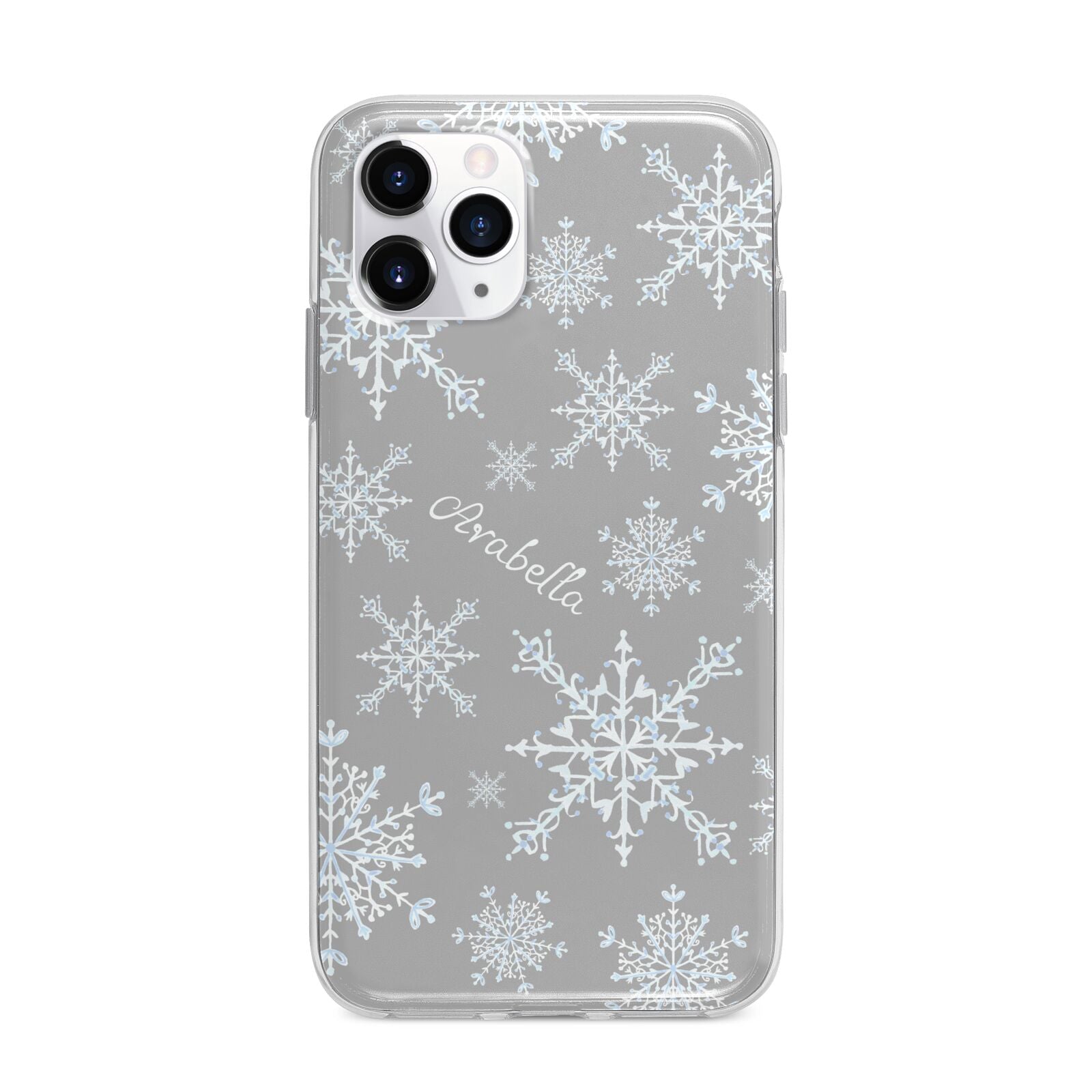 Personalised Snowflake Apple iPhone 11 Pro Max in Silver with Bumper Case