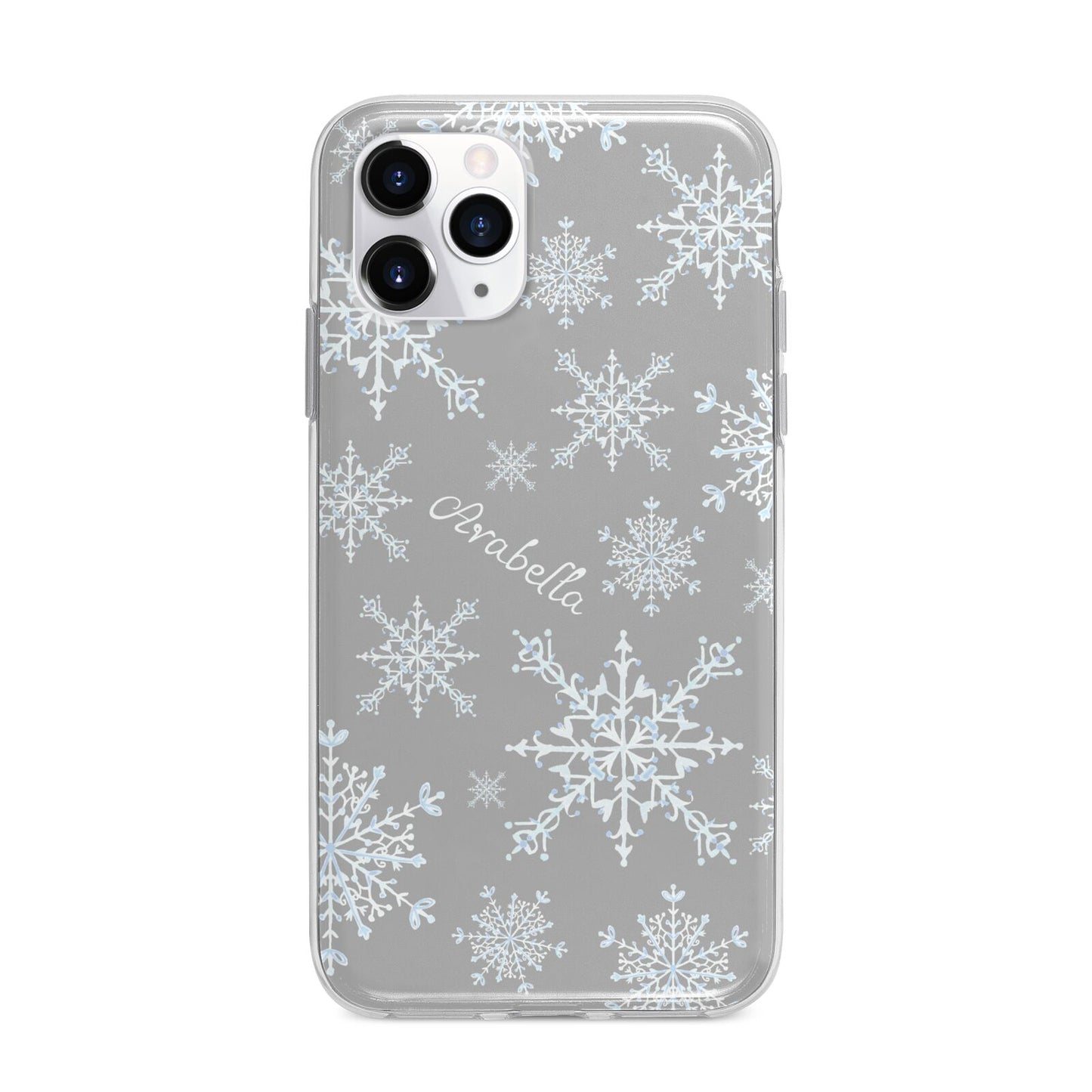 Personalised Snowflake Apple iPhone 11 Pro in Silver with Bumper Case