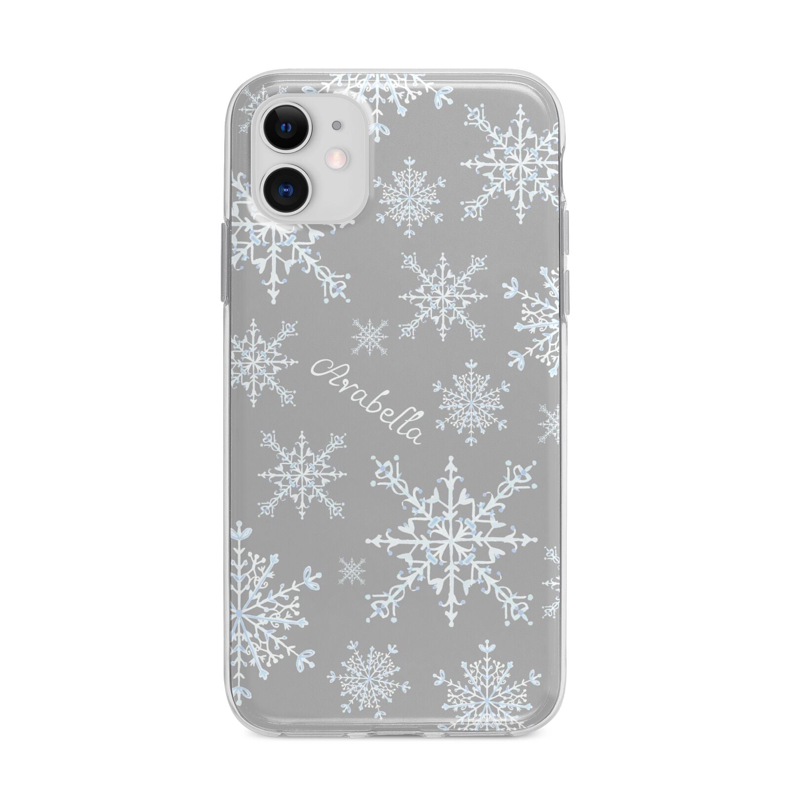 Personalised Snowflake Apple iPhone 11 in White with Bumper Case