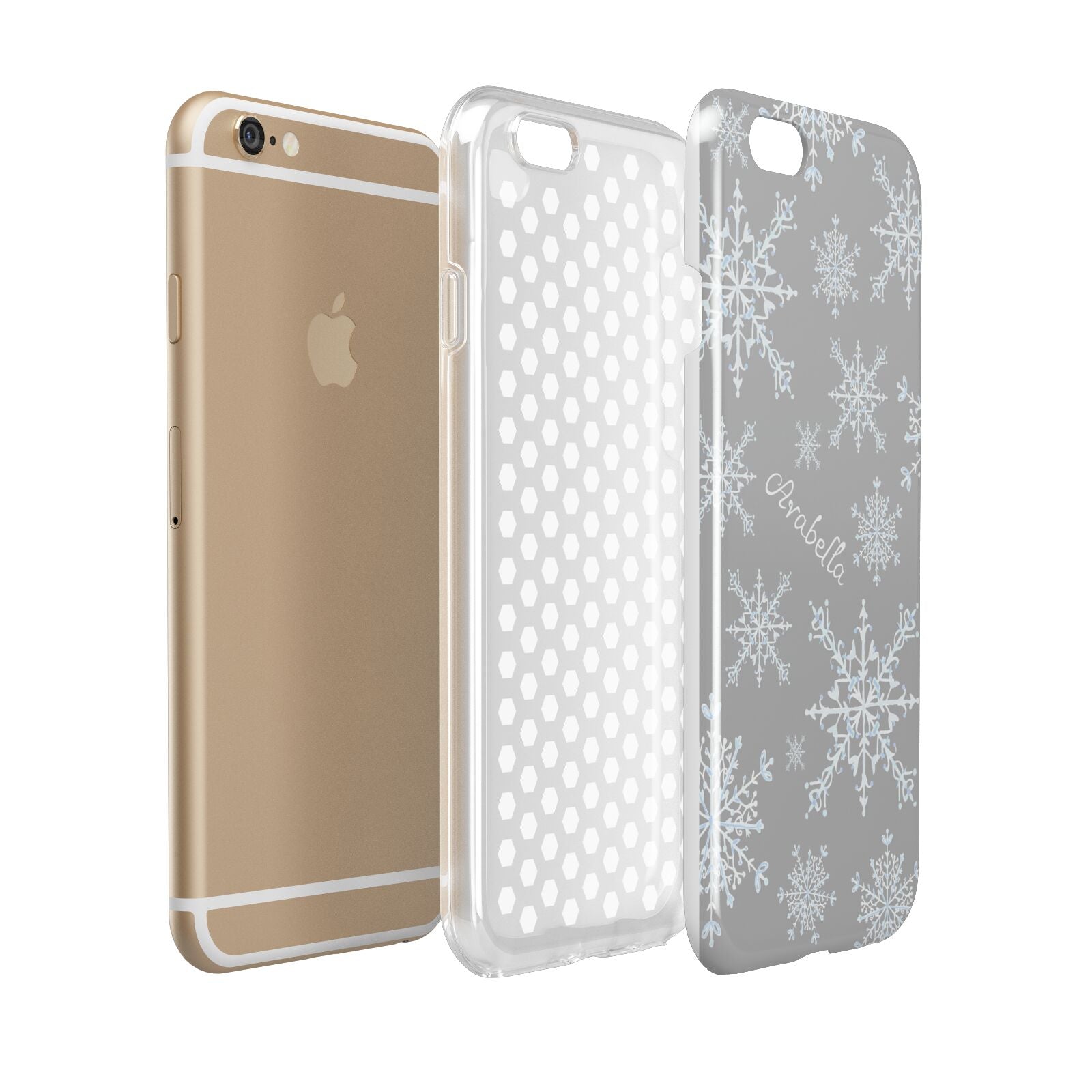 Personalised Snowflake Apple iPhone 6 3D Tough Case Expanded view