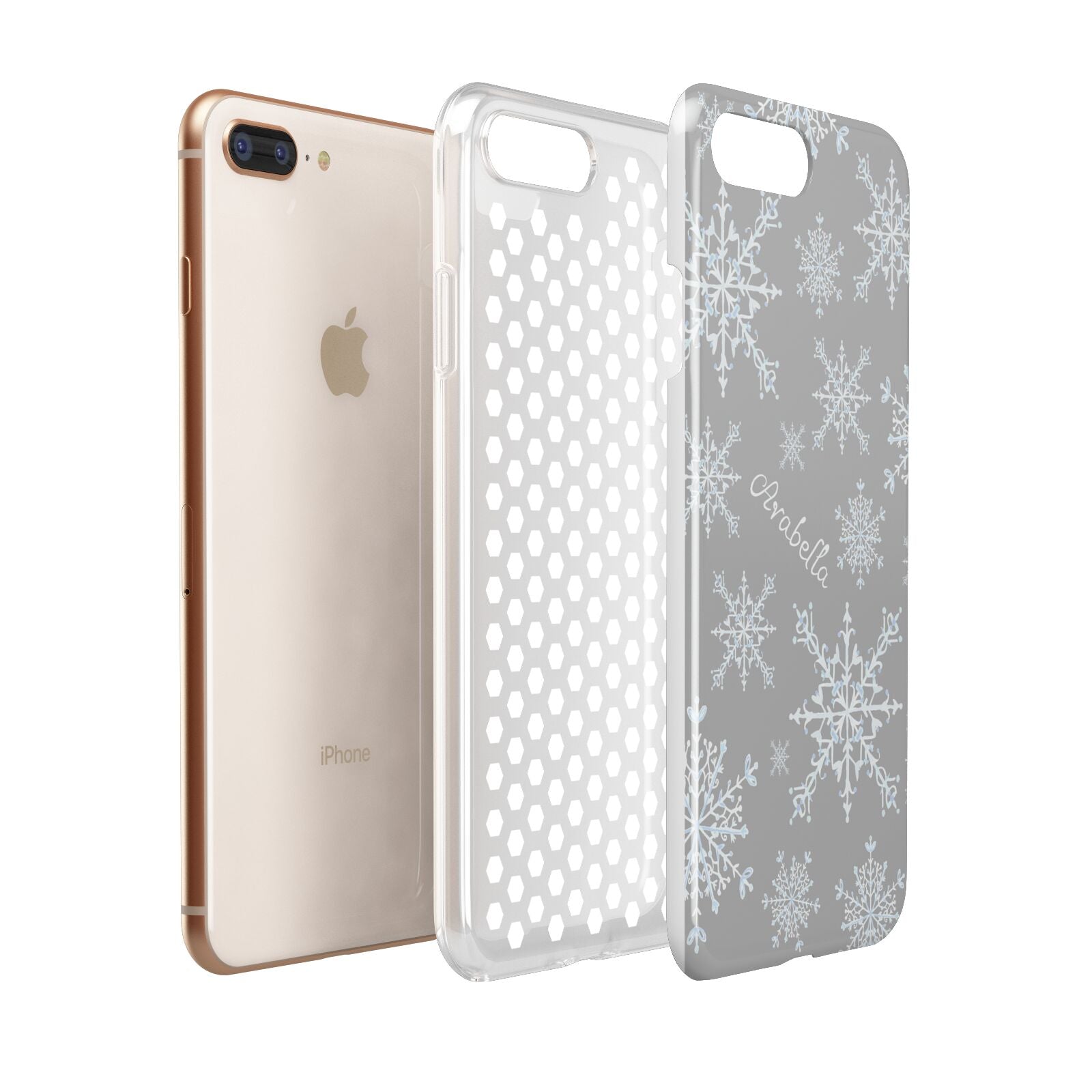 Personalised Snowflake Apple iPhone 7 8 Plus 3D Tough Case Expanded View