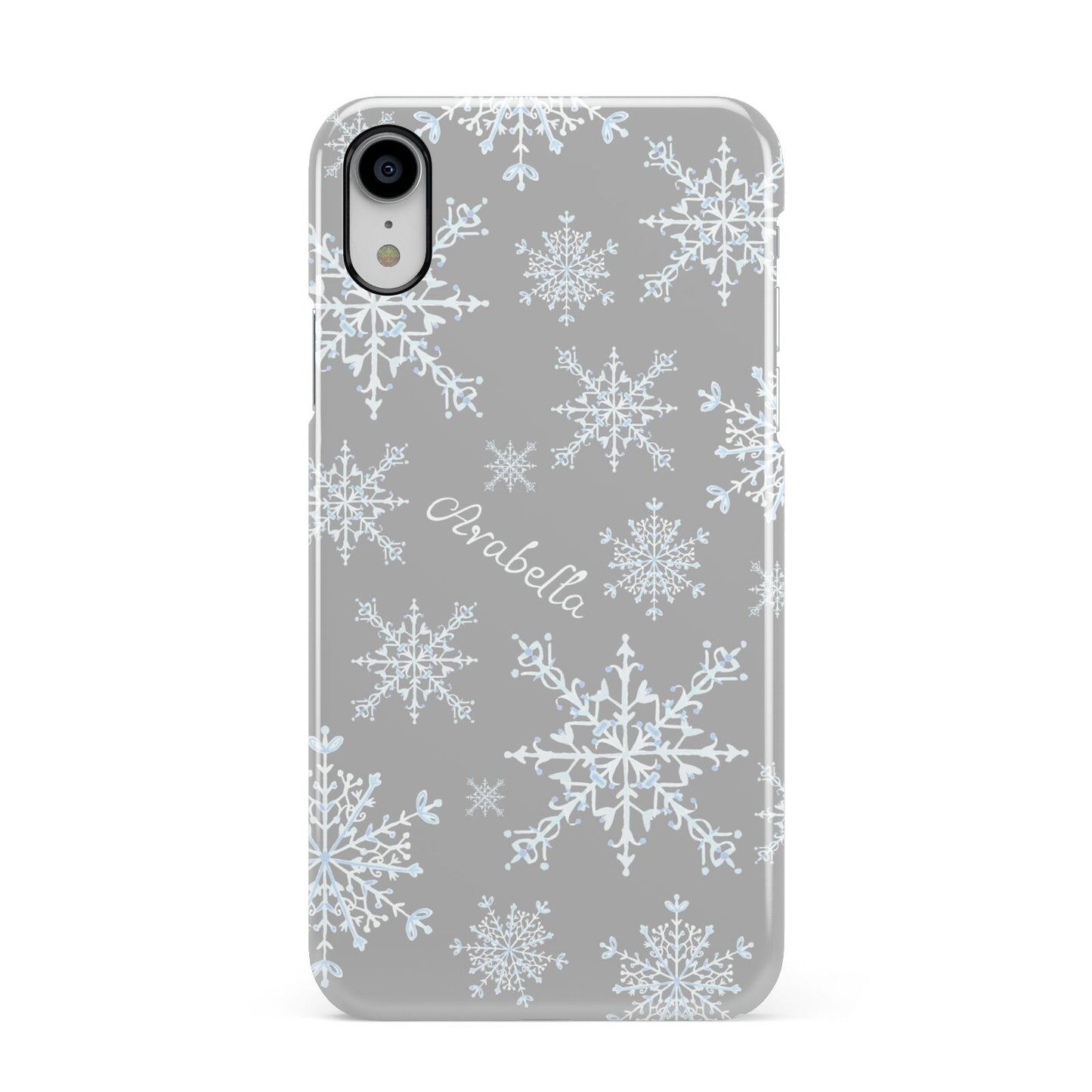 Personalised Snowflake Apple iPhone XR White 3D Snap Case