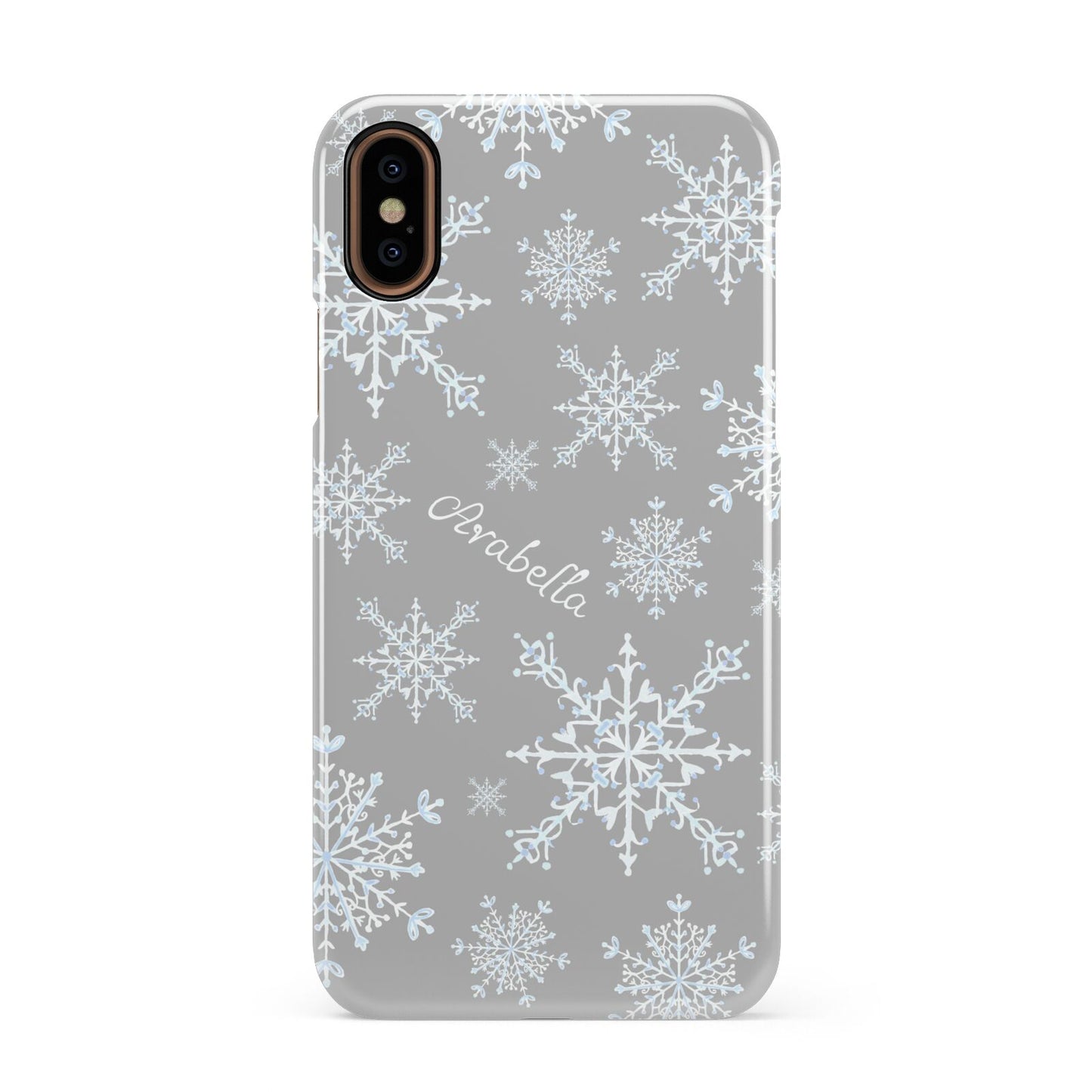 Personalised Snowflake Apple iPhone XS 3D Snap Case