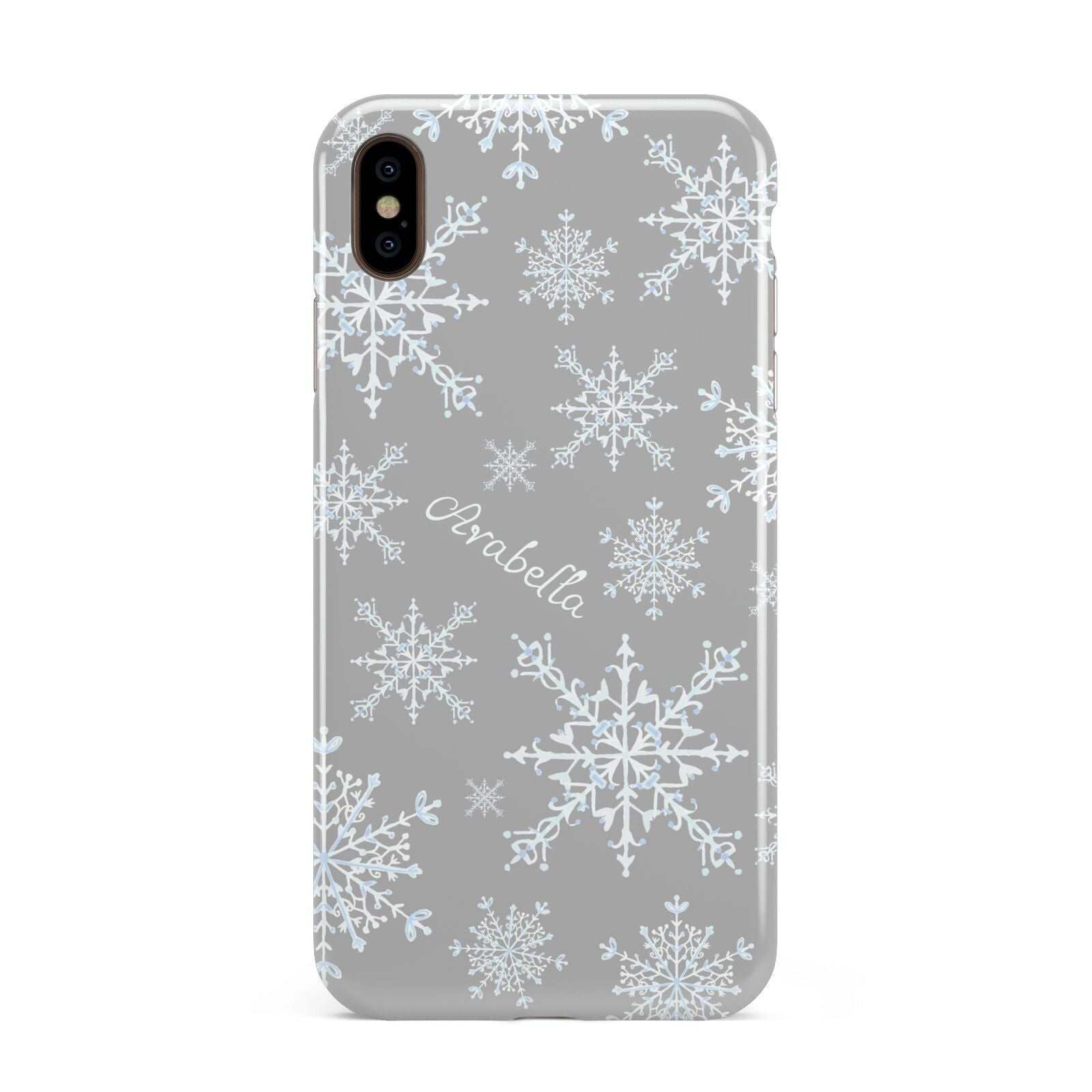 Personalised Snowflake Apple iPhone Xs Max 3D Tough Case